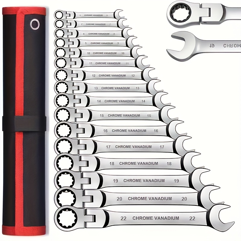 6pcs/8pcs/12pcs Yard Firm Combo Ratchet Wrench Set - Socket Wrench Auto Repair Tool, Flex Gear Ratchet Wrench Set, Hand Tool Kit, Easy To Carry - Surprise Gift For Husbands, Fathers And Friends