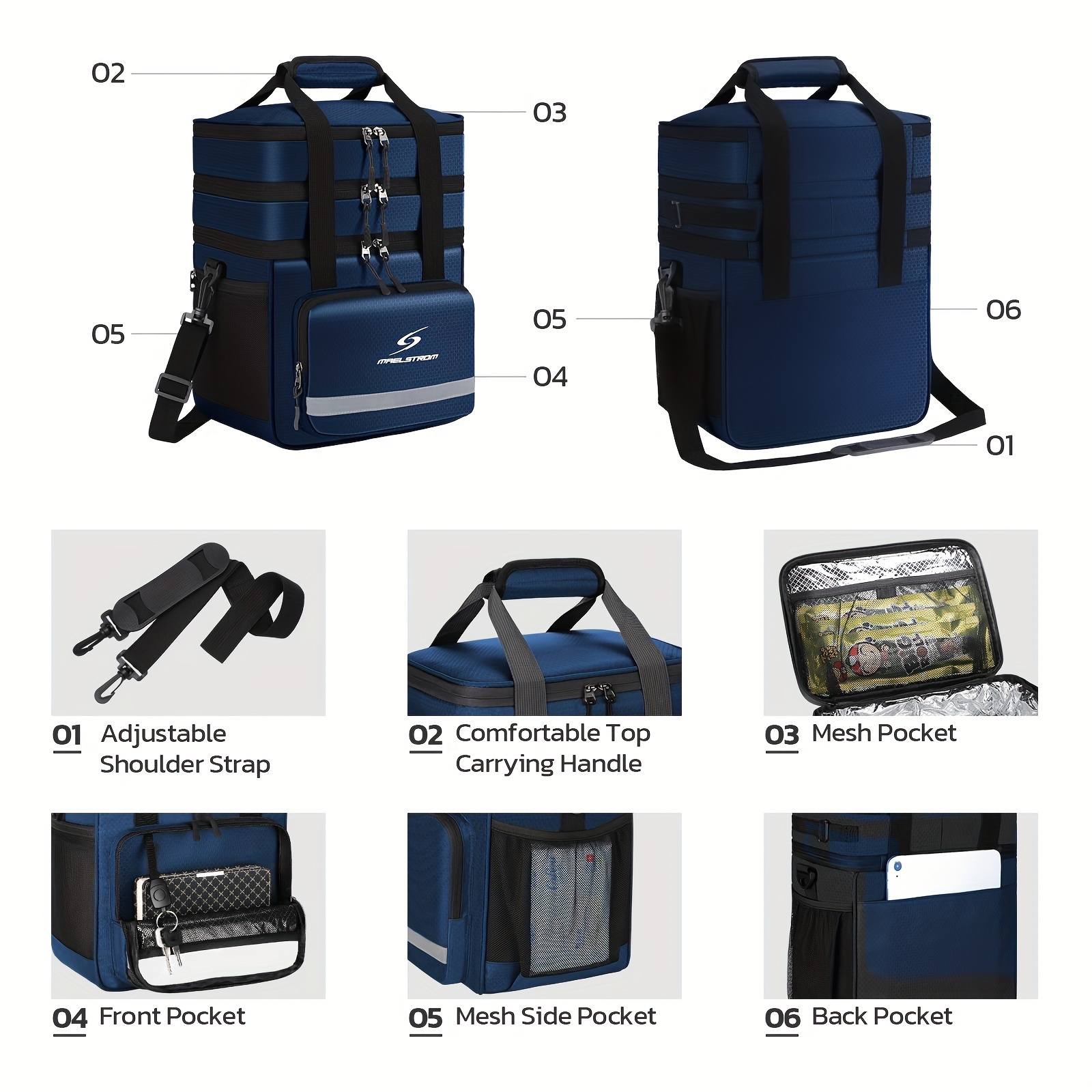 Maelstrom Insulated 5.02gal Lunch Bag Women/Men, Lunch Box for Men, Leakproof Lunch Cooler Bag, Lunch Tote Bag