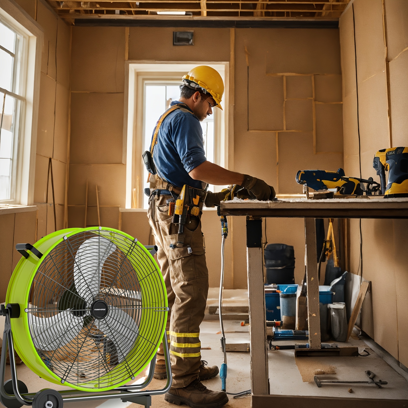 18/24 Inch Floor Fan Pro Regenerative Blowers - Industrial Floor Fan with Handle Caster Ideal for Home Improvemen, High Velocity Metal Drum Fan Commercial, Residential, Warehouse, Covered Patio, Shop, Garage, Barn, 3 Speed 88000 CFM UL Safety Listed