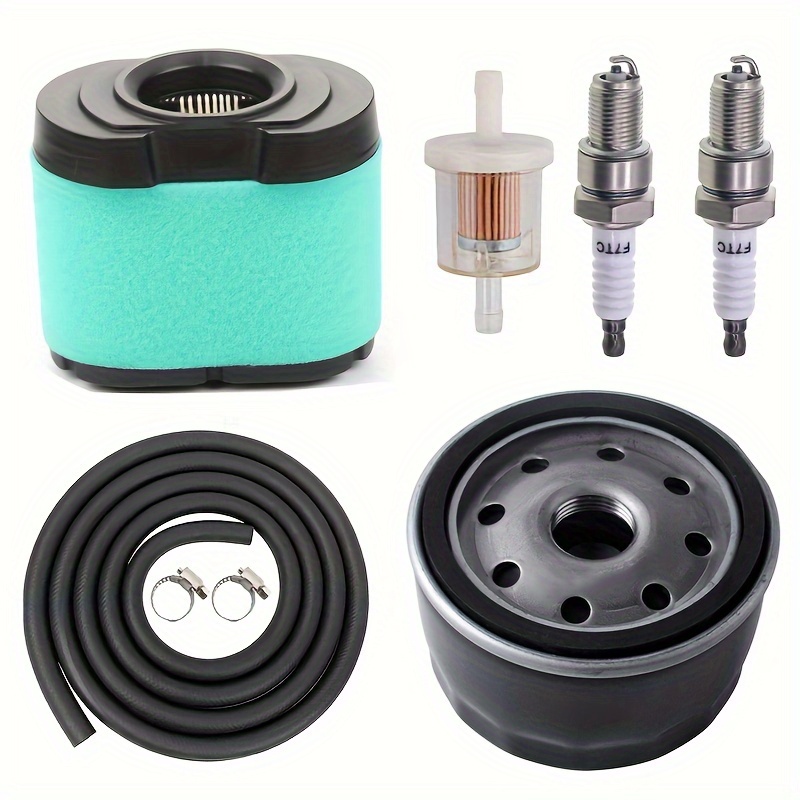 TOPPARK Air Filter and Oil Filter Kit for Briggs & Stratton Extended Life Series Engines, Gasoline-Powered Trapezoidal Replacement Part, Compatible with LA165 D160 D170 Z245 Lawn Mowers - Includes Air Filter #792105 and Oil Filters #696854, #492932S, #492932, #795890