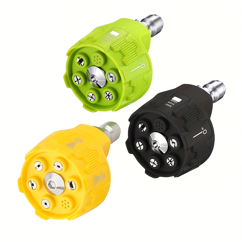 6-in-1 Multi-functional Adjustable Power Washer Tip - Yard Firm High Pressure Washer Spray Nozzle - Rotating Universal Attachment Accessory for Cleaning