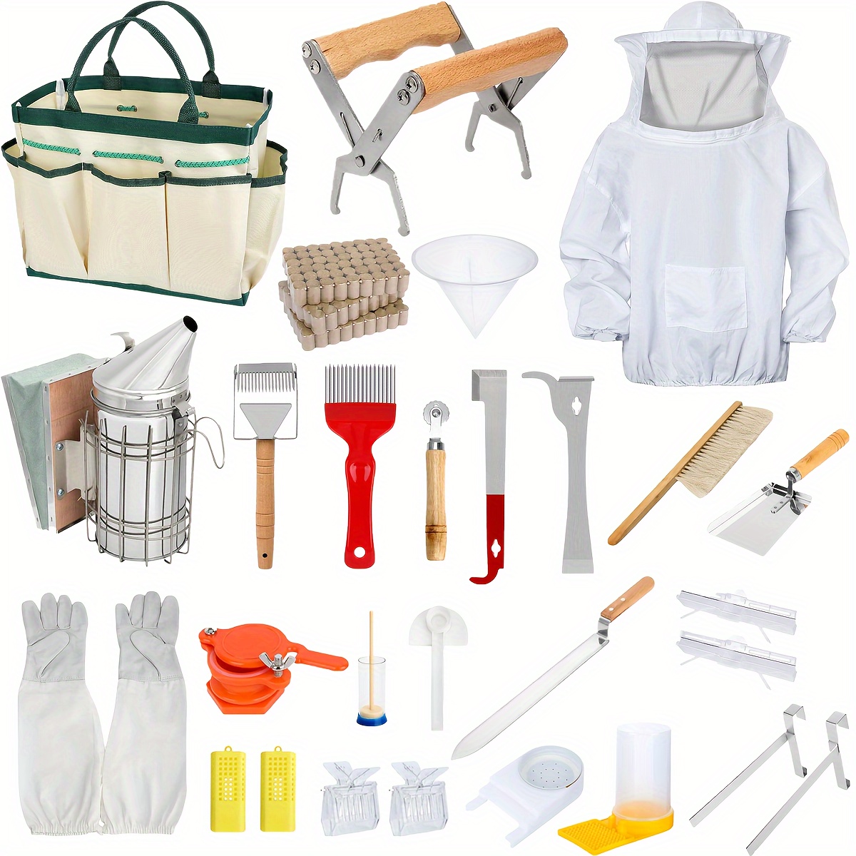 30pcs Beekeeping Supplies Bee Keeping Starter Kit Beekeeping Yard Firm Suit Jacket Bee Hive Equipment Beekeeping Tools And Supplies Bee Keeping Supplies All for Beekeepers