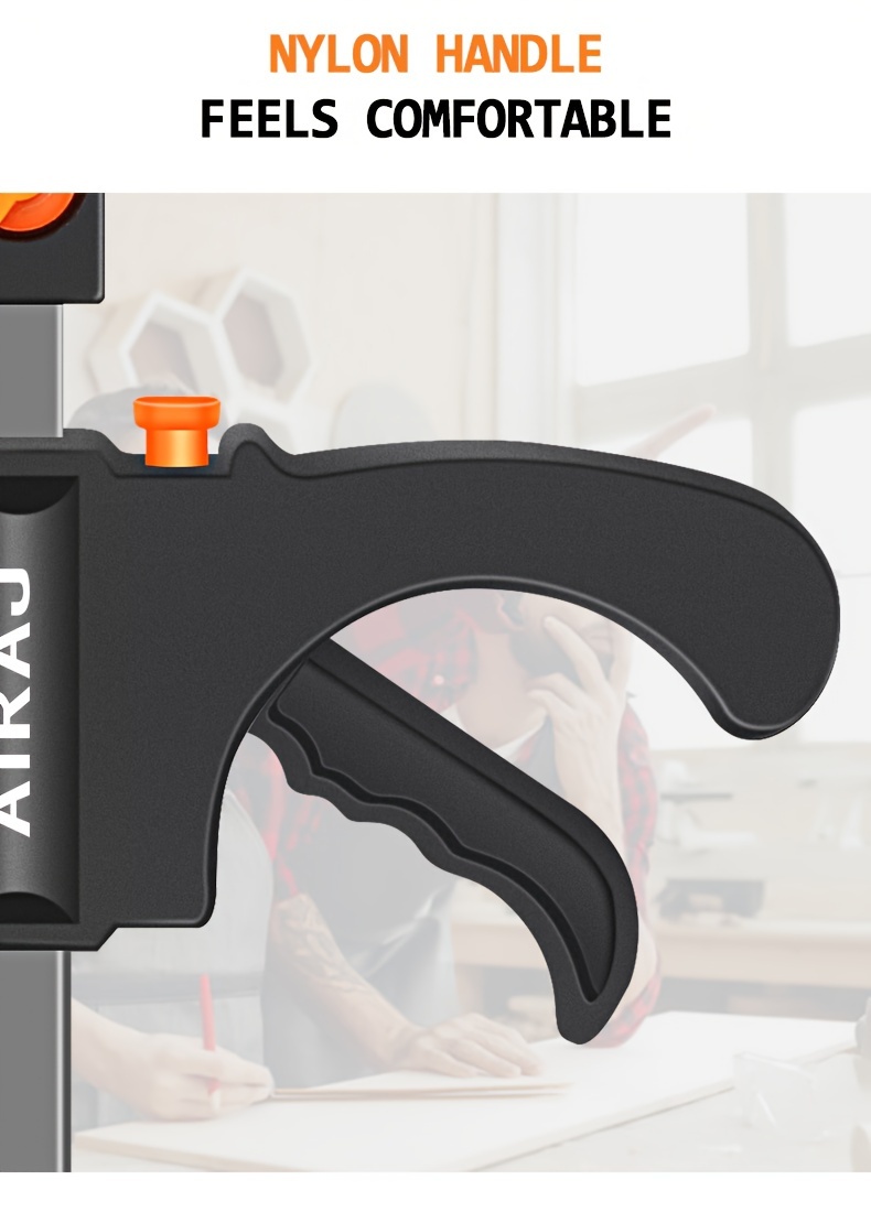 AIARJ Clamp, 10pcs Woodworking F Clamp 4Inch Bar F Clamps Clip Wood Carpenter Tool Grip Quick Ratchet Release Squeeze Woodworking DIY Hand Tool Kit