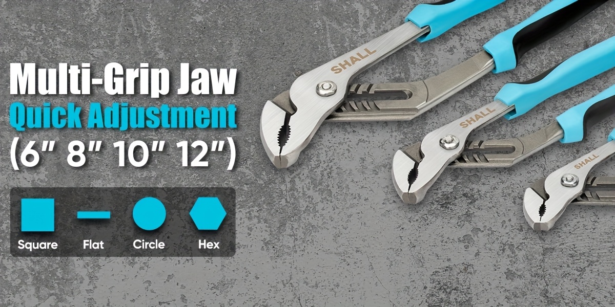 [8pcs Adjustable Wrench Set] 8pcs Adjustable Wrench & Water Pump Pliers Set - 12/10/8/6 Inch, 4pcs Adjustable Tongue and Groove Joint Pliers & 4pcs Wide Jaw Forged Steel Wrench for Plumbing, Gripping, Auto Home Repair