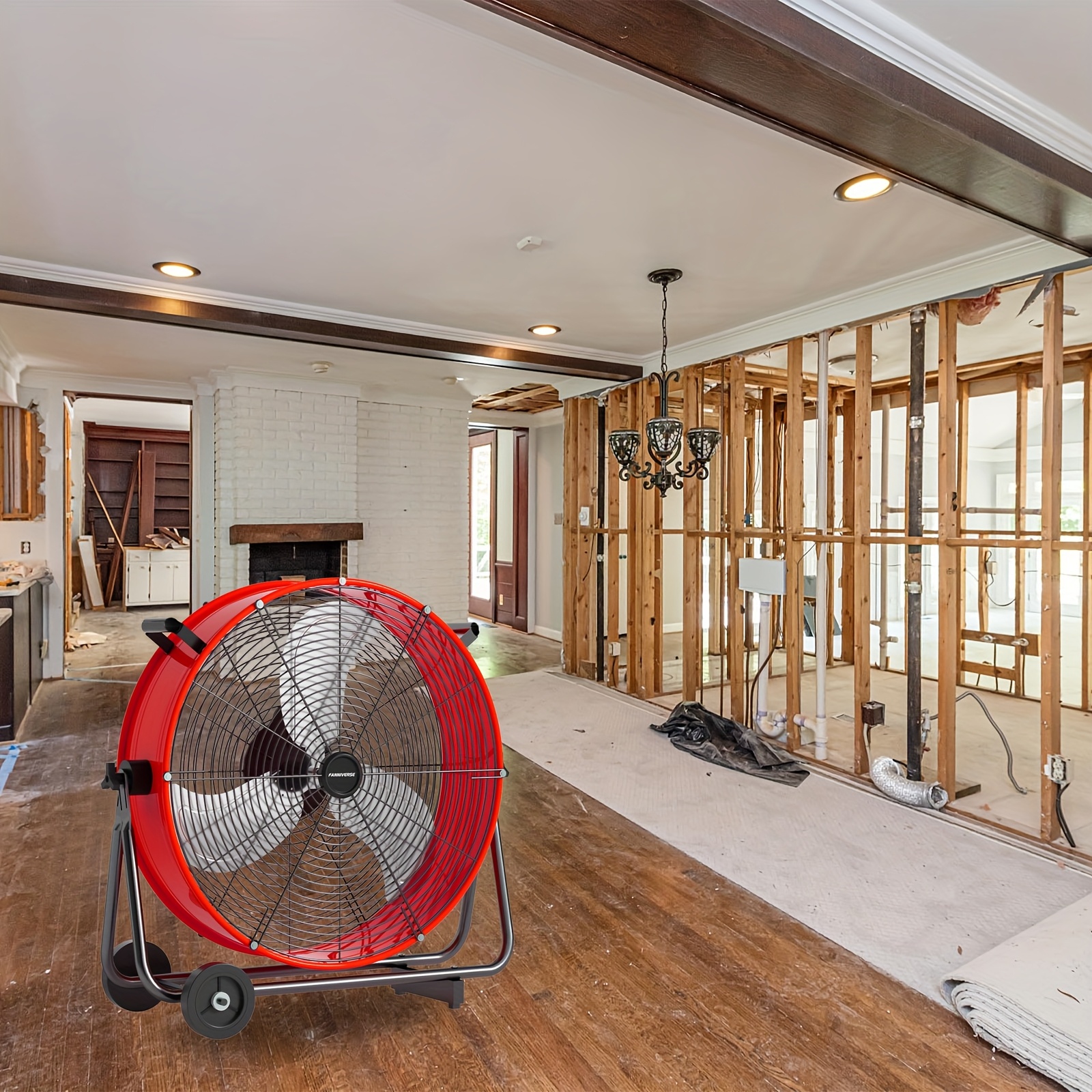 18/24 Inch Floor Fan Pro Regenerative Blowers - Industrial Floor Fan with Handle Caster Ideal for Home Improvemen, High Velocity Metal Drum Fan Commercial, Residential, Warehouse, Covered Patio, Shop, Garage, Barn, 3 Speed 88000 CFM UL Safety Listed