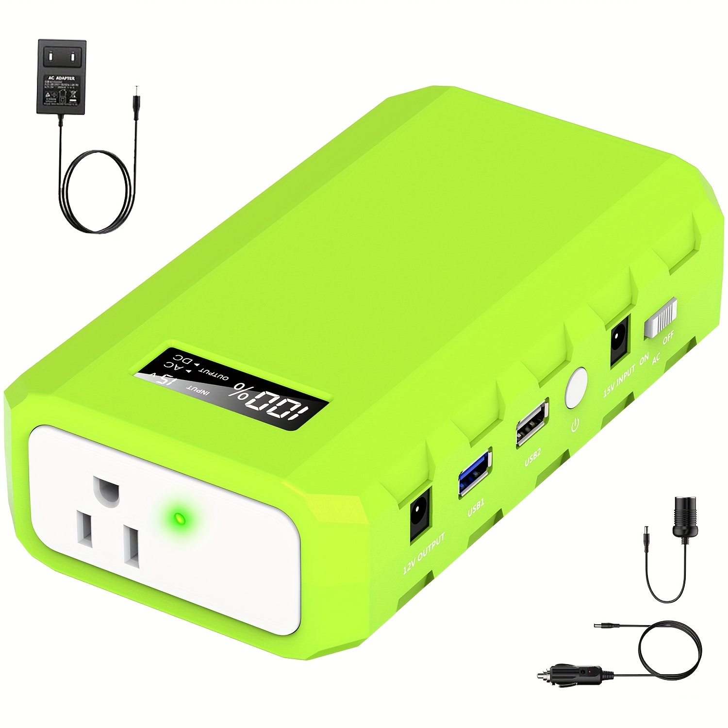 88.8Wh Portable Power Station Solar Generator 24000mAh Lithium Battery Power Bank With AC Outlets LED Light Backup Power For Outdoor Yard Firm Camping Hiking Road Trip Cycling Home Emergency Hurricane