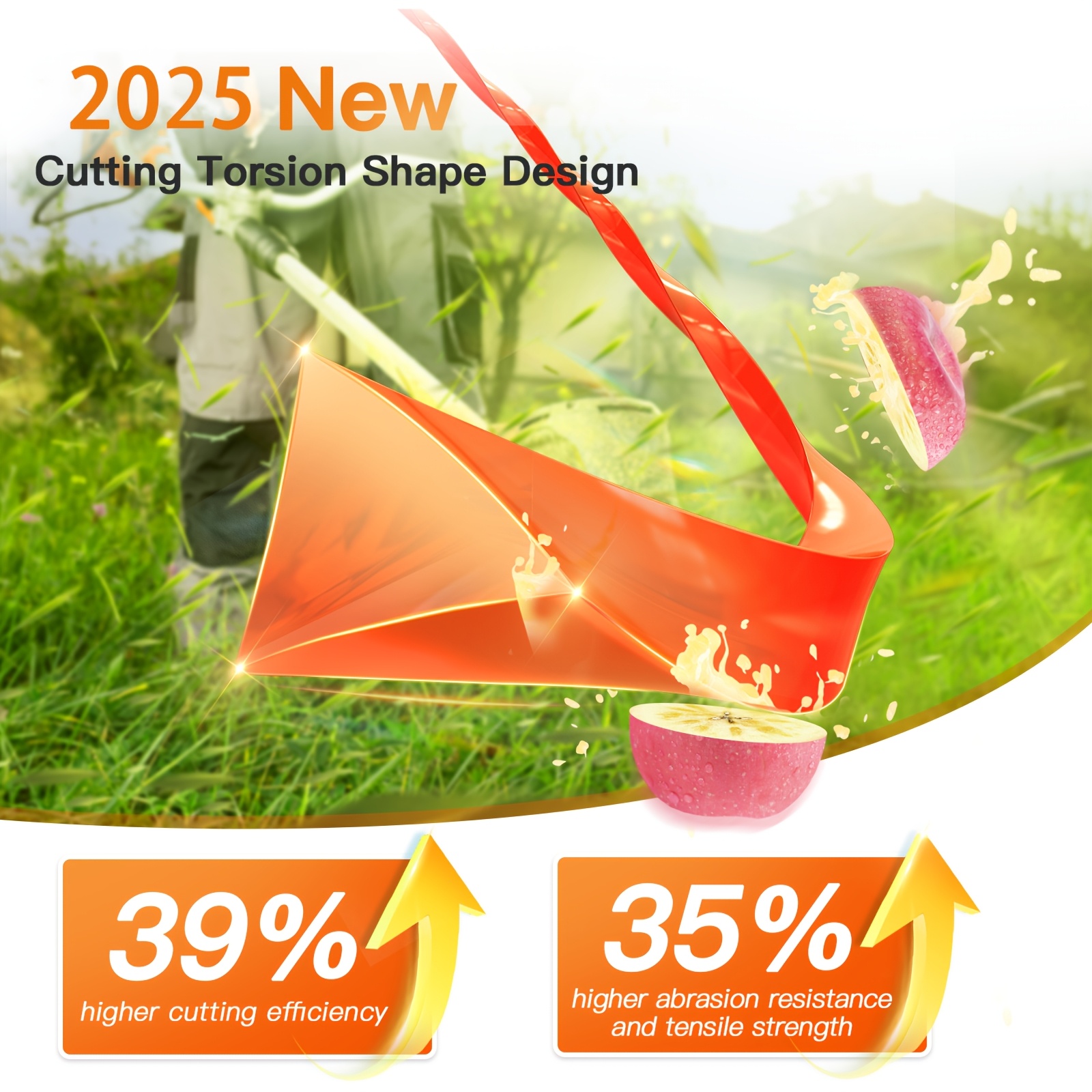 AL2420PD 0.095' Replacement Twisted Trimmer Lines Compatible with All Yard Firm 15-Inch String Trimmers, 224ft Dual Color Pre-Cut Heavy Duty Weed Wacker String for EGO Line Trimmers, Lawn Maintenance, Outdoor Trimming, Heavyduty Line, Reinforced Design - Image 3