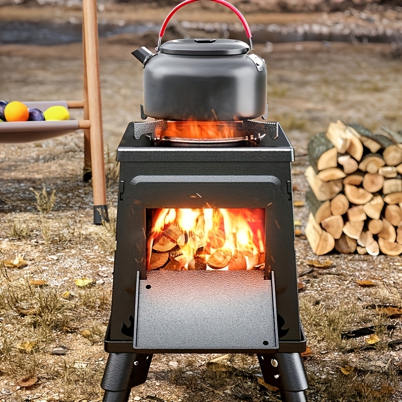 Essential Portable Campfire Stove - Yard Firm Heavy-Duty Outdoor Fire Stove with Vent and Sturdy Legs, Suitable for Camping, Hiking, Picnics, and BBQ - Compatible with Firewood/Charcoal, Wood Camp Stove - Image 4