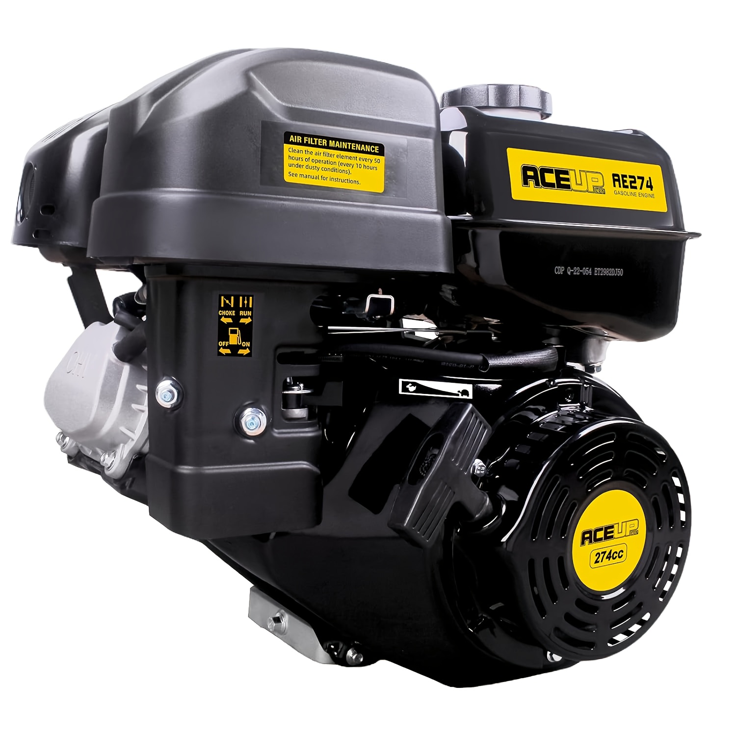 9HP 274cc Gas-Powered Horizontal Shaft Engine - Yard Firm 4-Stroke OHV Heavy-Duty Motor with 1" (25mm) Recoil Start, High Torque & Low Vibration, Durable Metal Construction for Lawn Mowers, Leaf Blowers, Chainsaws, Snow Blowers & Outdoor Equipment (Battery-Free, Air-Filled Carb Compatible), Chainsaw Engine, Small Engine, Compact Design, Robust Build, Reliable Performance, Gas Motor, Handheld Devices, Easytoremove Filter, Rugged Construction, Professional Landscapers