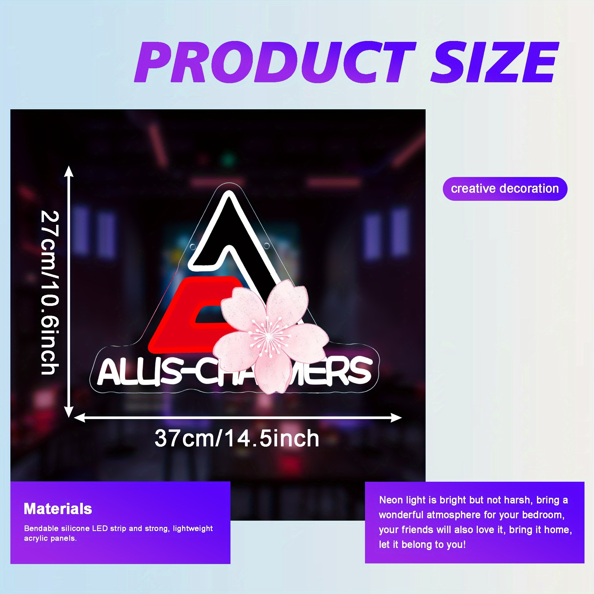 Harvester Neon Sign - Vintage Farmhouse Lighting with ALLIS-CHALMERS-like Design, USB-Powered Garage, for Man Cave, Workshop Decor - Agricultural Machinery Decoration for Dad, Tractor Enthusiasts - No Batteries Needed, Easy Mounting Hardware Included - Ideal Birthday/Christmas Gift for Farmers & Mechanics, Retro Design, Dimmable LED