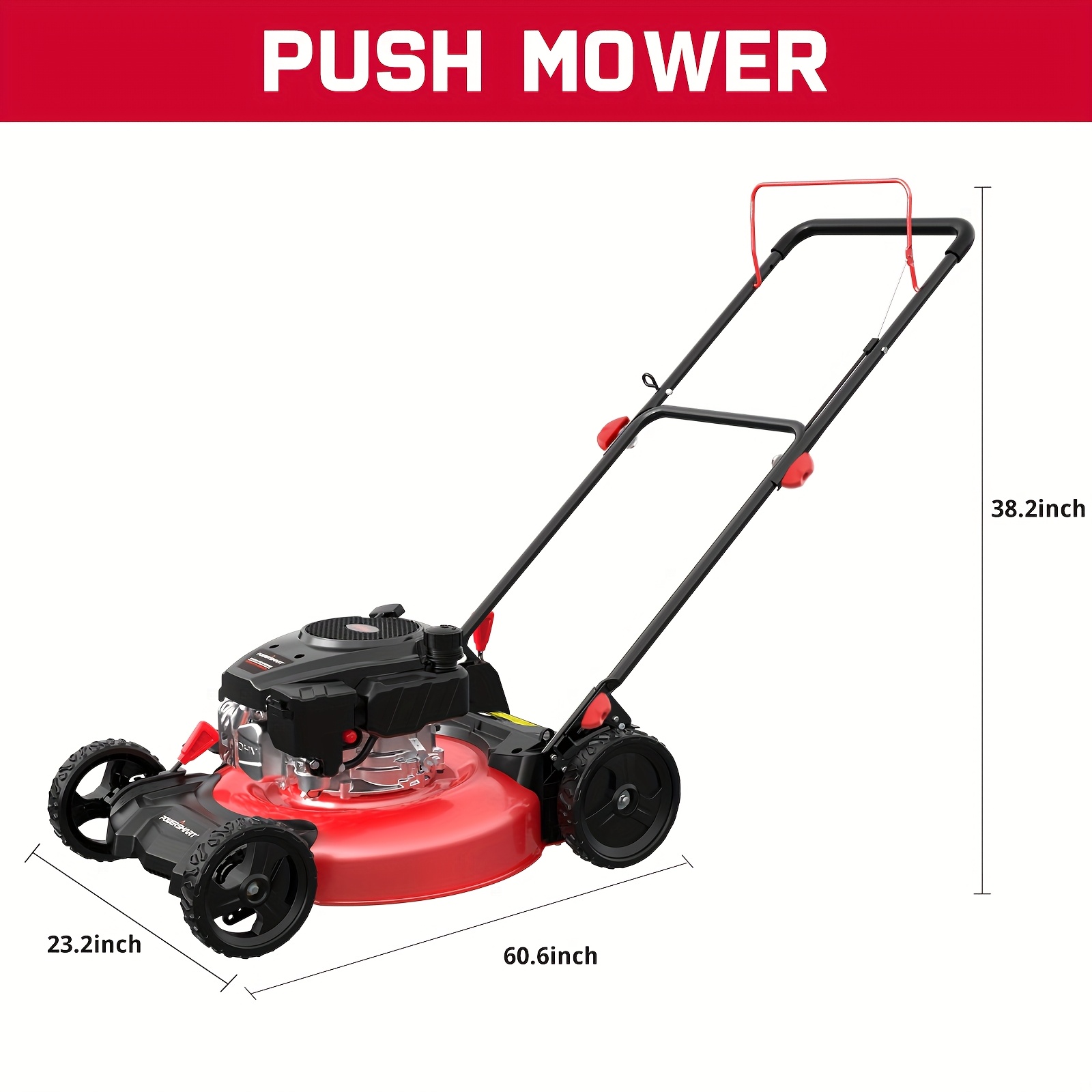 [144cc 2-in-1 Lawn Mower] 144cc 2-in-1 Mulching Push Mower | 21 In. Gas Lawn Mower With 6-Positions Height Adjustment & High Rear Wheels | Gardening Supplies And Equipment