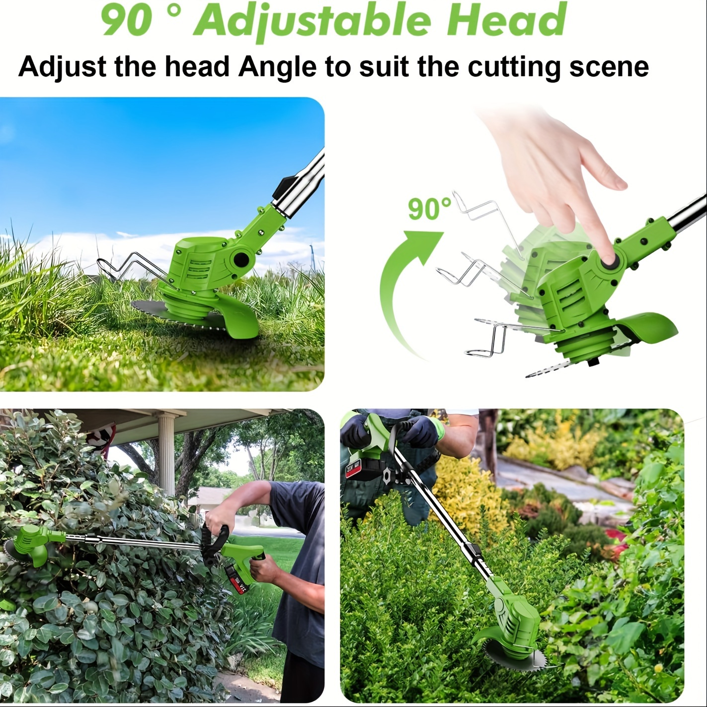 Weed Wacker 24V Brush Cutter Yard Firm, Electric Weed Wacker Cordless String Trimmer With 2 Batteries, Charger, 3 Types Blades, Weed Wacker Battery Powered, Lightweight Battery Weed Wacker - Image 8