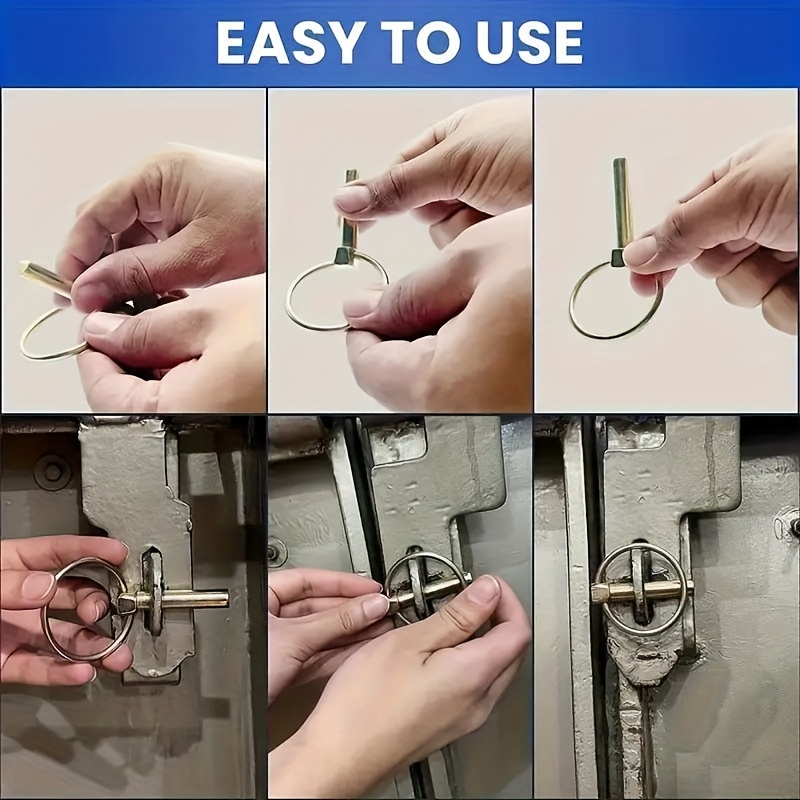 50pcs Heavy Duty Carbon Steel Tractor Pin Assortment Kit with Colored Zinc Plated Finish & Storage Box - M4.5 M6 M8 M11 Sizes with Rings for Farm Tractors, Trailers, Trucks, Lawn Mowers, Hand Carts - Durable Fasteners, -Resistant, Corrosion-Resistant, Locking Mechanism (Compatible with M5, M6, M8, M11 Tractor Models) - Ideal for Agricultural & Use