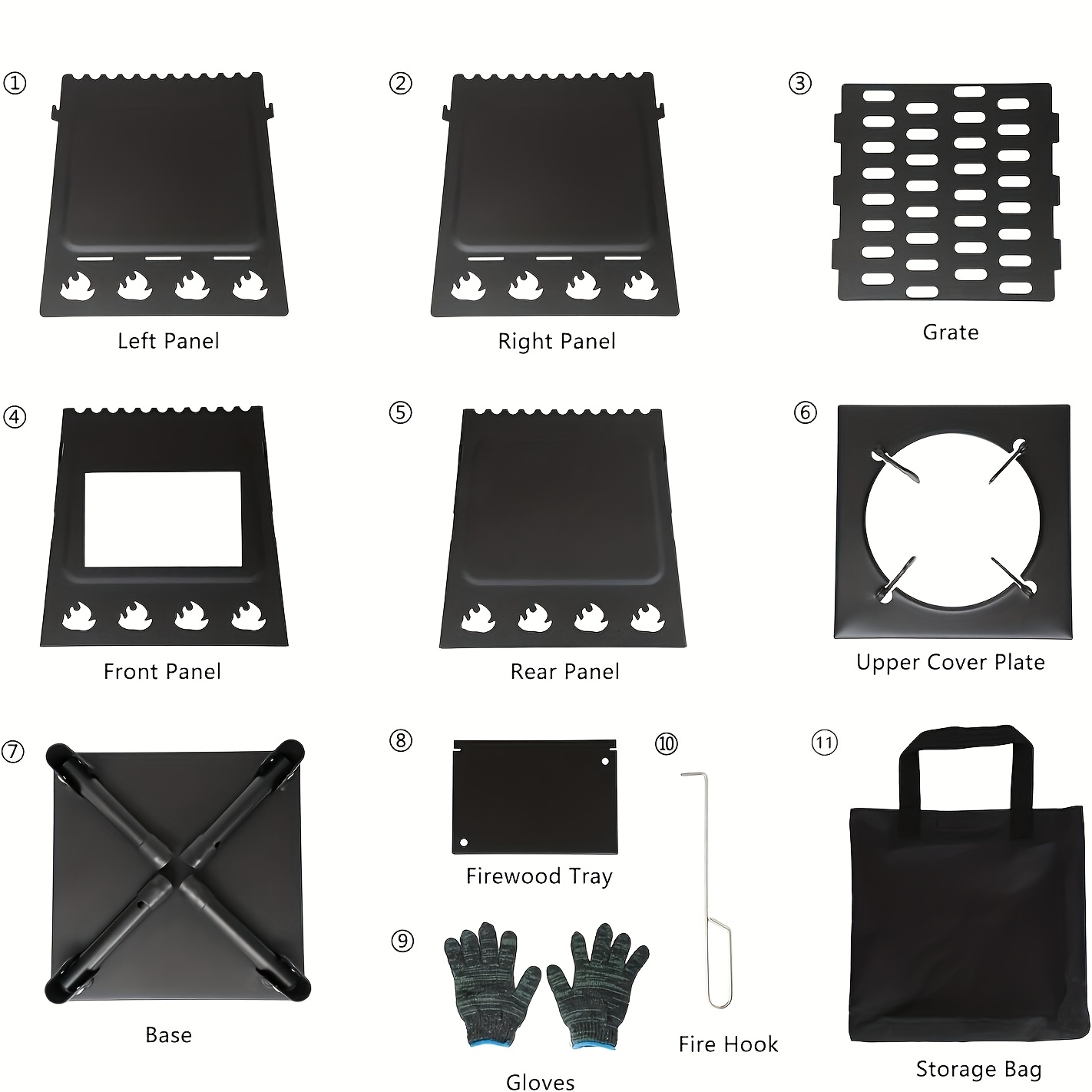 Essential Portable Campfire Stove - Yard Firm Heavy-Duty Outdoor Fire Stove with Vent and Sturdy Legs, Suitable for Camping, Hiking, Picnics, and BBQ - Compatible with Firewood/Charcoal, Wood Camp Stove - Image 11