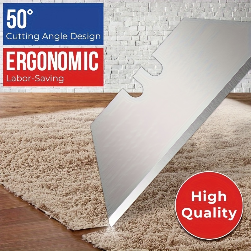 50/100/200/300pcs Utility Knife Blades - SK5 Steel Heavy Duty All-Purpose Blades with Ergonomic Handle, No-Tool Replacement for Box Cutting, Scraping Paint, Home, Office, Bathroom, Box Cutter for Cutting Boxes, Office Supplies, Sleek Metallic Finish, Durable Metal Blades