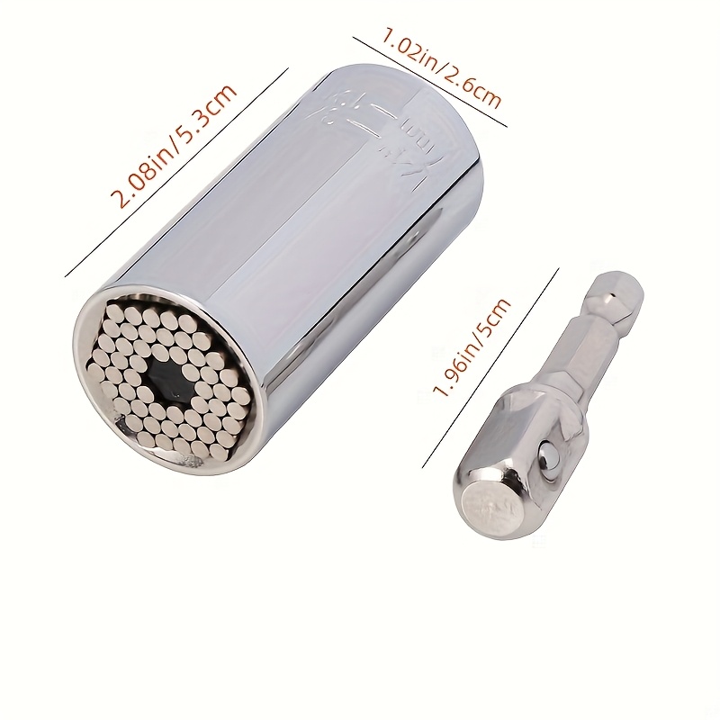 2pcs set of professional socket wrench set - stainless steel material, adjustable 7-19mm, with ratchet wrench and drill adapter, alloy material, suitable for a variety of applications, industrial tool kit