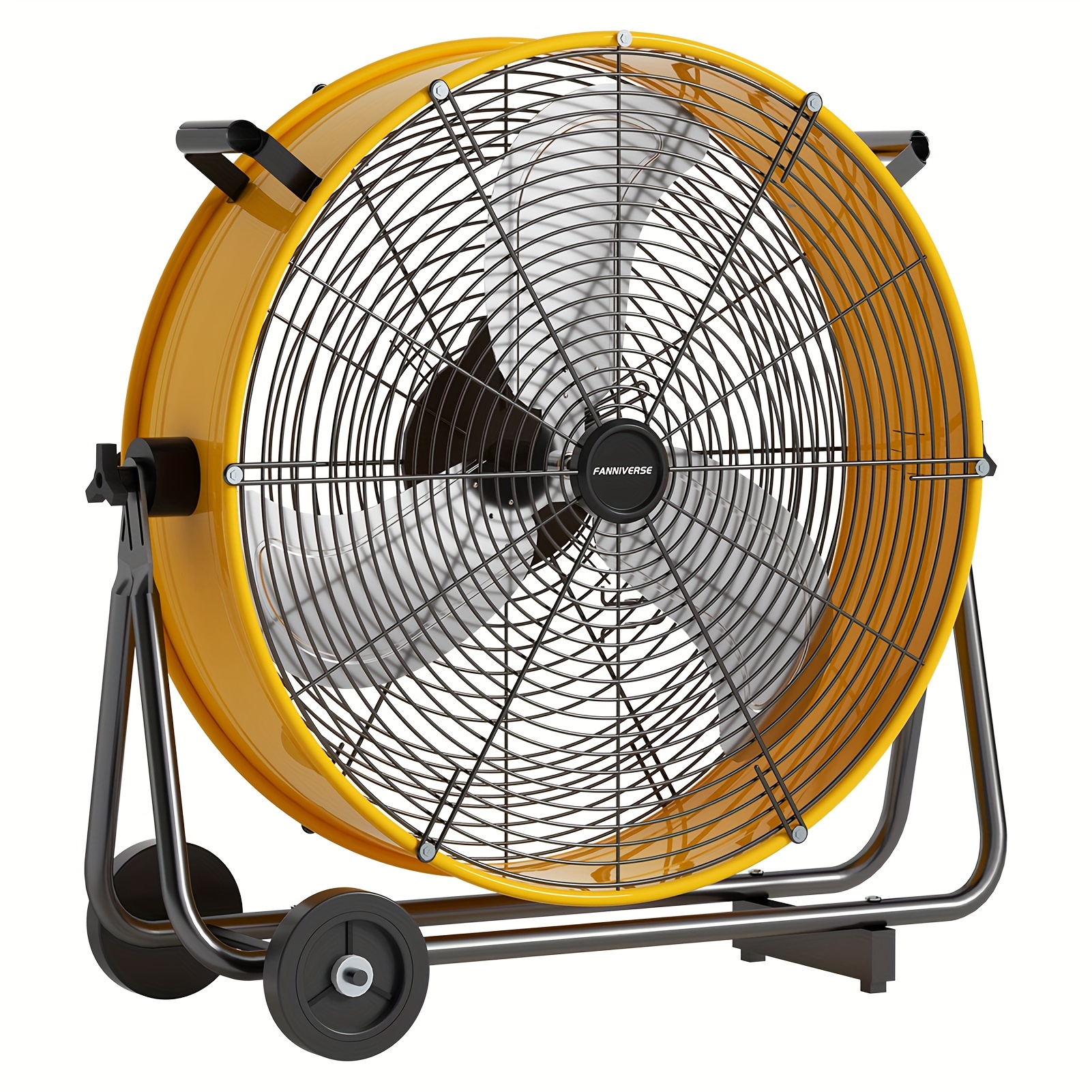 18/24 Inch Floor Fan Pro Regenerative Blowers - Industrial Floor Fan with Handle Caster Ideal for Home Improvemen, High Velocity Metal Drum Fan Commercial, Residential, Warehouse, Covered Patio, Shop, Garage, Barn, 3 Speed 88000 CFM UL Safety Listed