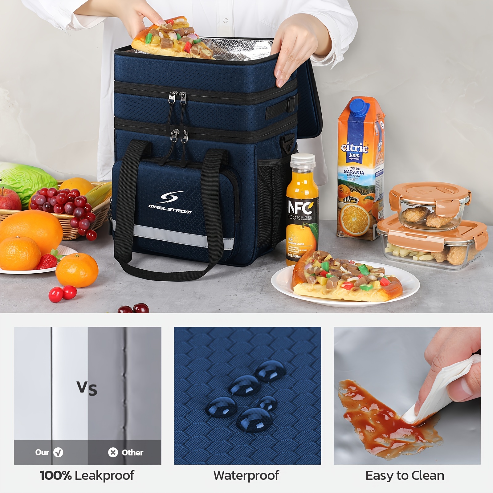 Maelstrom Insulated 5.02gal Lunch Bag Women/Men, Lunch Box for Men, Leakproof Lunch Cooler Bag, Lunch Tote Bag
