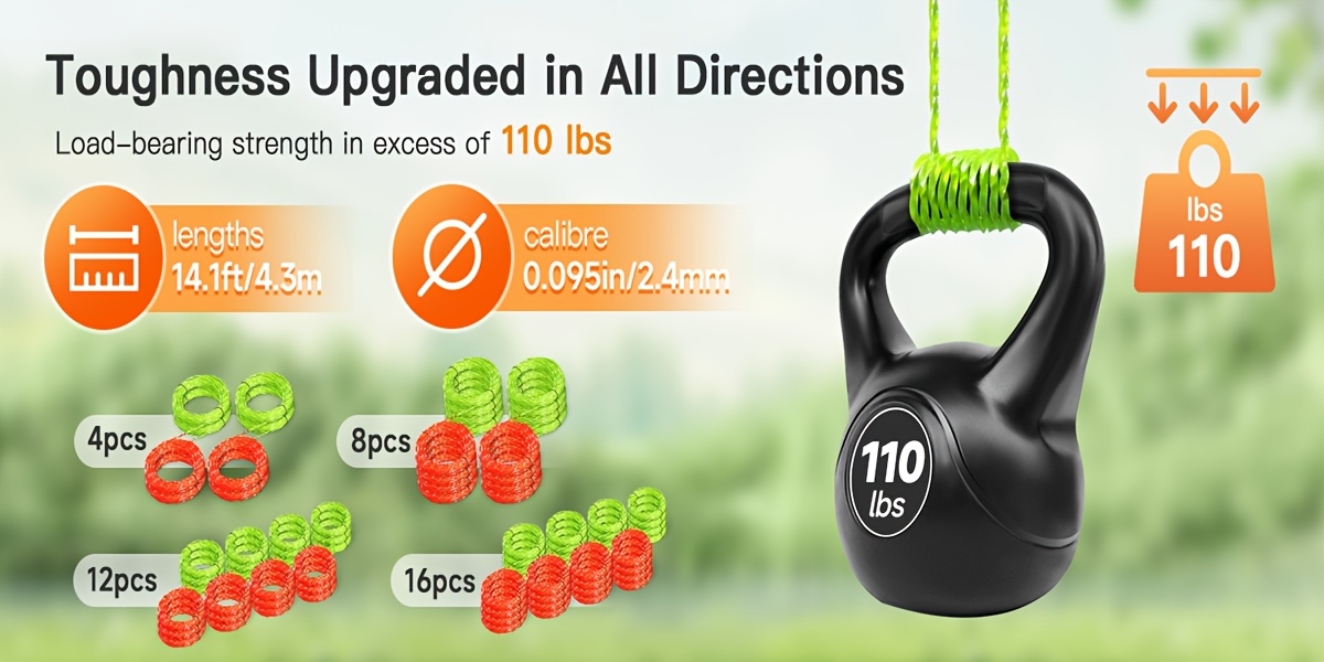 AL2420PD 0.095' Replacement Twisted Trimmer Lines Compatible with All EGO 15-Inch String Trimmers, 224ft Dual Color Pre-Cut Heavy Duty Weed Wacker String for EGO Line Trimmers, Lawn Maintenance, Outdoor Trimming, Heavyduty Line, Reinforced Design