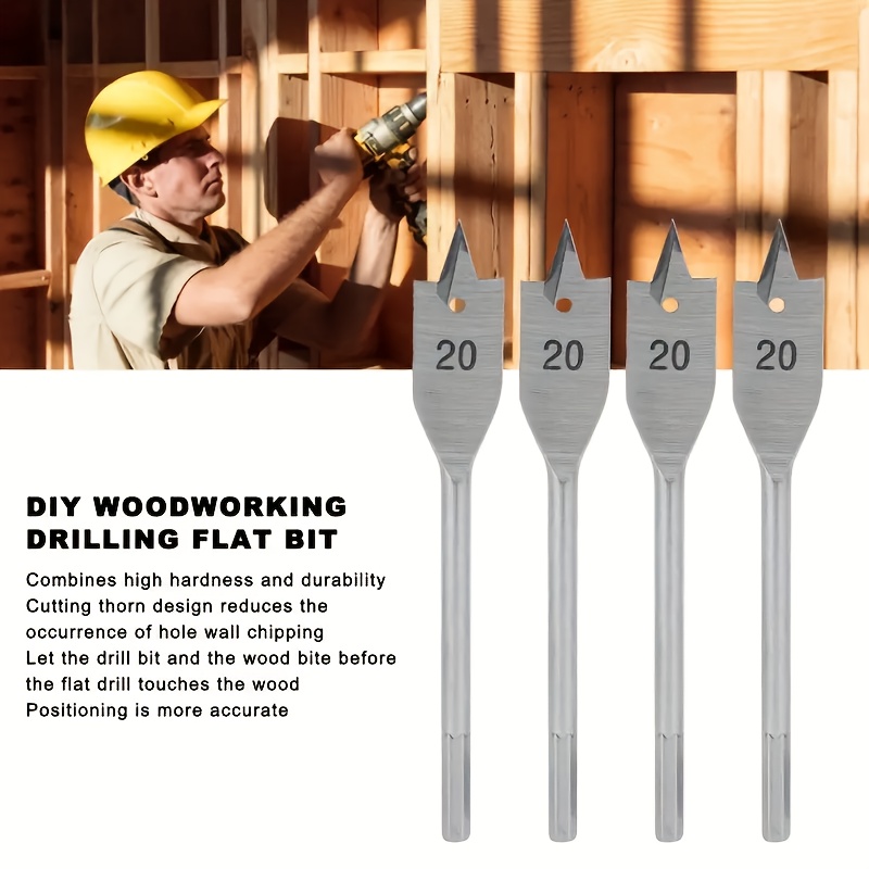 6pcs Triple Point Woodworking Flat Drill Woodworking Drill Bit, Hex Handle Hole Opener Set, Flat Drill Bit Wood Panel Punch, Gift For Boyfriend, Gift For Family