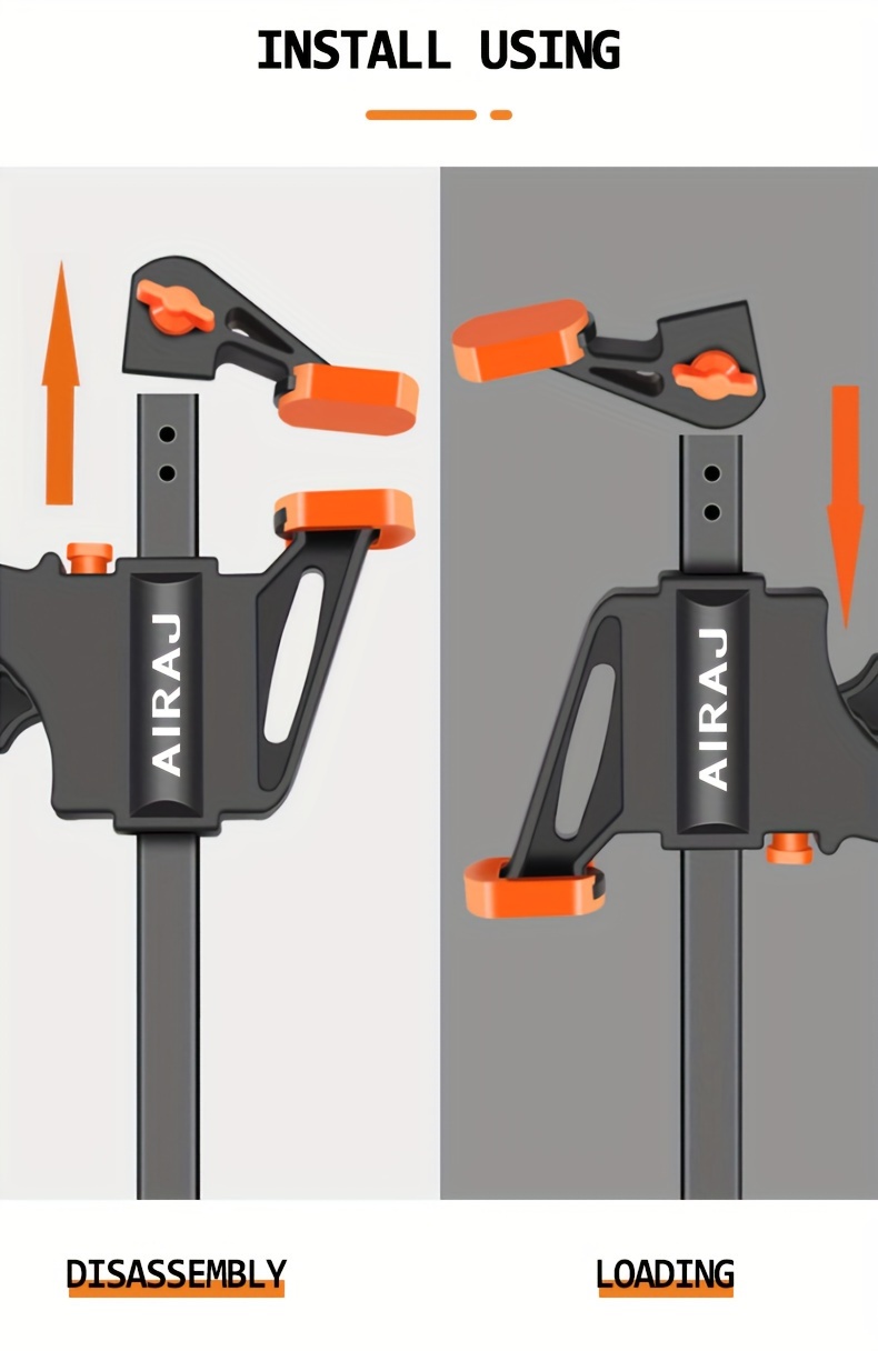 AIARJ Clamp, 10pcs Woodworking F Clamp 4Inch Bar F Clamps Clip Wood Carpenter Tool Grip Quick Ratchet Release Squeeze Woodworking DIY Hand Tool Kit