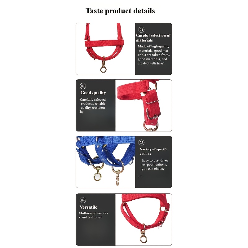 Durable Nylon Livestock Halter with Adjustable Buckle, Designed for Heavy-Duty Use, Suitable for Cattle, Horses, and Donkeys, Ideal for Farming, Cattle Handling, and Livestock Management