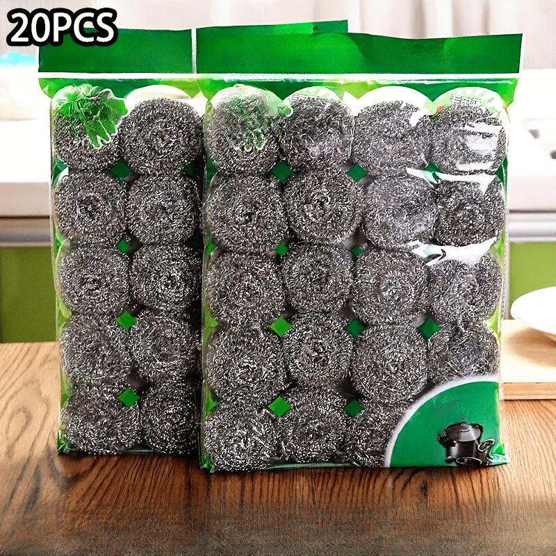 Pack of 20 Durable Metal Cleaning Pads Without Electricity, Yard Firm Multifunctional Metal Cleaning Sponge Suitable for Kitchen, Bathroom, Floor and Industrial Use, Essential for Home Cleaning