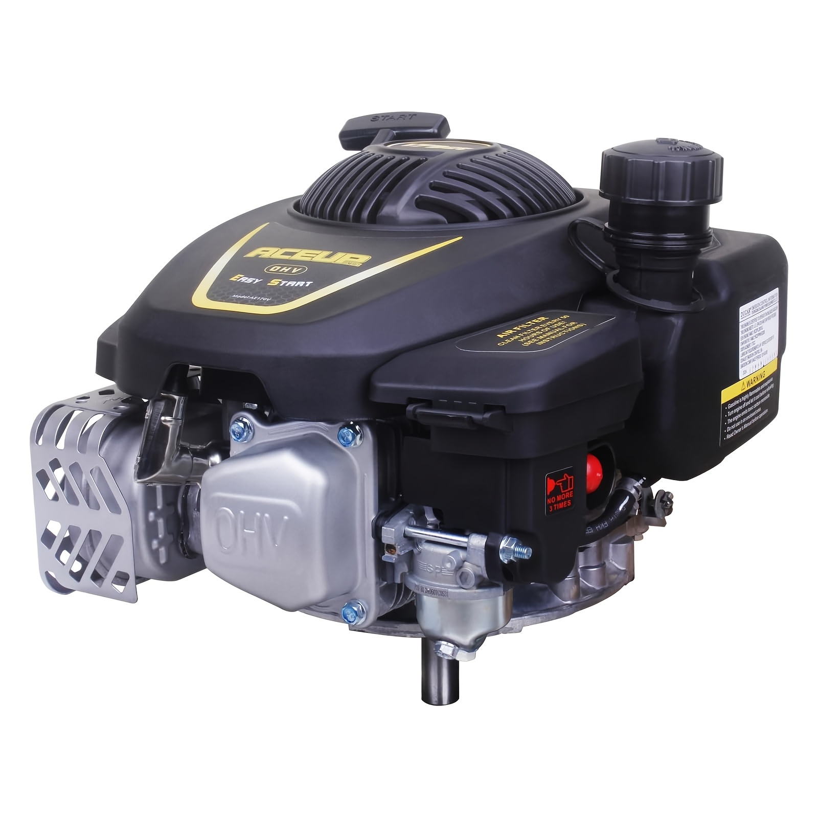 [EPA Compliant Gas Motor] EPA Compliant Aceup Energy 4.4HP 173cc 4-Stroke OHV Gas Motor | Vertical Shaft with Primer for Lawn Mower