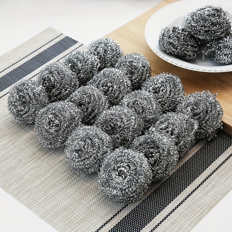 Pack of 20 Durable Metal Cleaning Pads Without Electricity, Multifunctional Metal Cleaning Sponge Suitable for Kitchen, Bathroom, Floor and Industrial Use, Essential for Home Cleaning