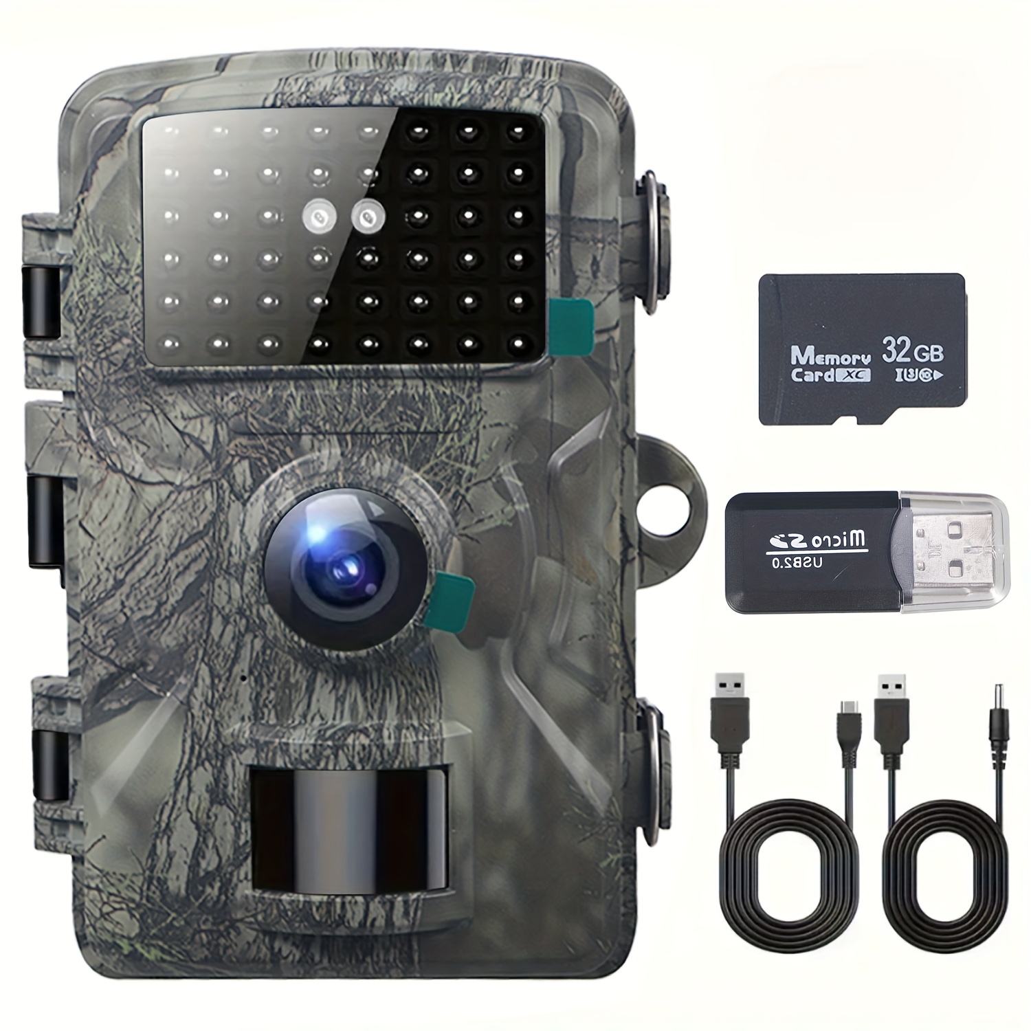 16 MP Game Camera With Night Vision, 0.7 Second Trigger Motion Activated Yard Firm Camera, 90° Wide Angle With 38 Glow-Free IR LEDs For Outdoor Wildlife Photography, Tree Stand