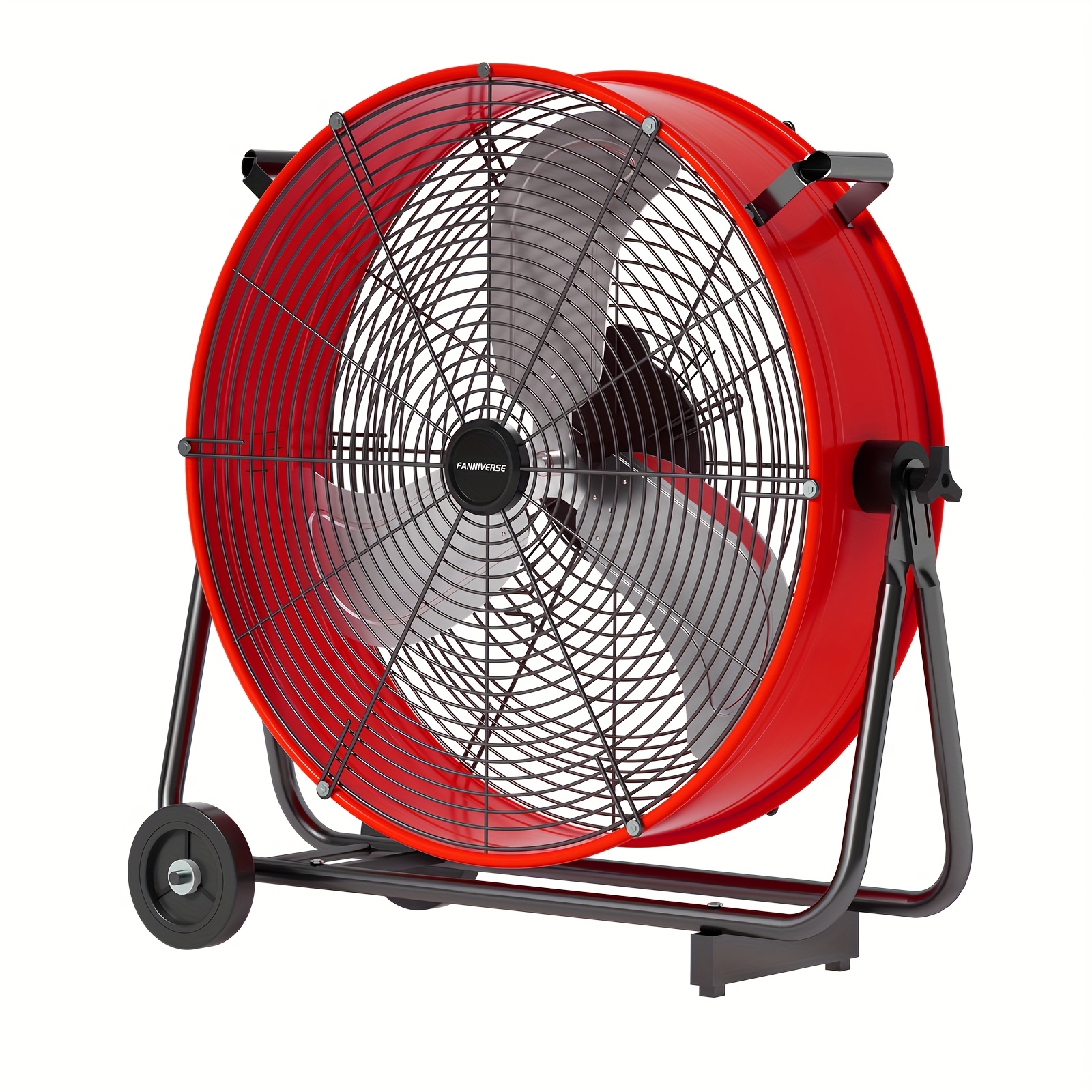 18/24 Inch Floor Fan Pro Regenerative Blowers - Industrial Floor Fan with Handle Caster Ideal for Home Improvemen, High Velocity Metal Drum Fan Commercial, Residential, Warehouse, Covered Patio, Shop, Garage, Barn, 3 Speed 88000 CFM UL Safety Listed