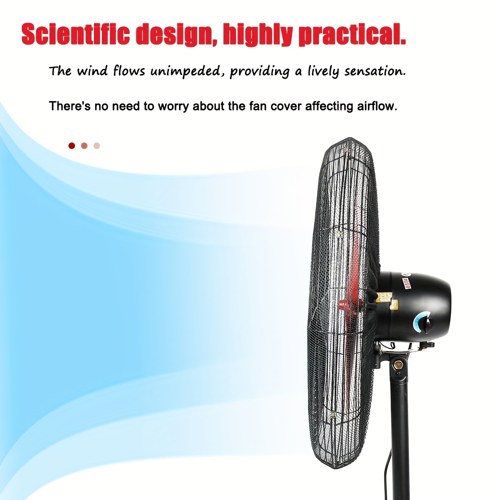 Fan Cover with Anti-Jamming Protection & 360° All-Around Shield - Heavy-Duty Design, Compatible with 500/650/750 Series High-Power Fans, Dust-Filtering Mesh & Pull String Closure for /Indoor Use, All-Season Protection (Ideal for, Events, Workshops) - Compatible with Ceiling/Floor Fans, Spinning Blade Design, Durable & Easy to Install