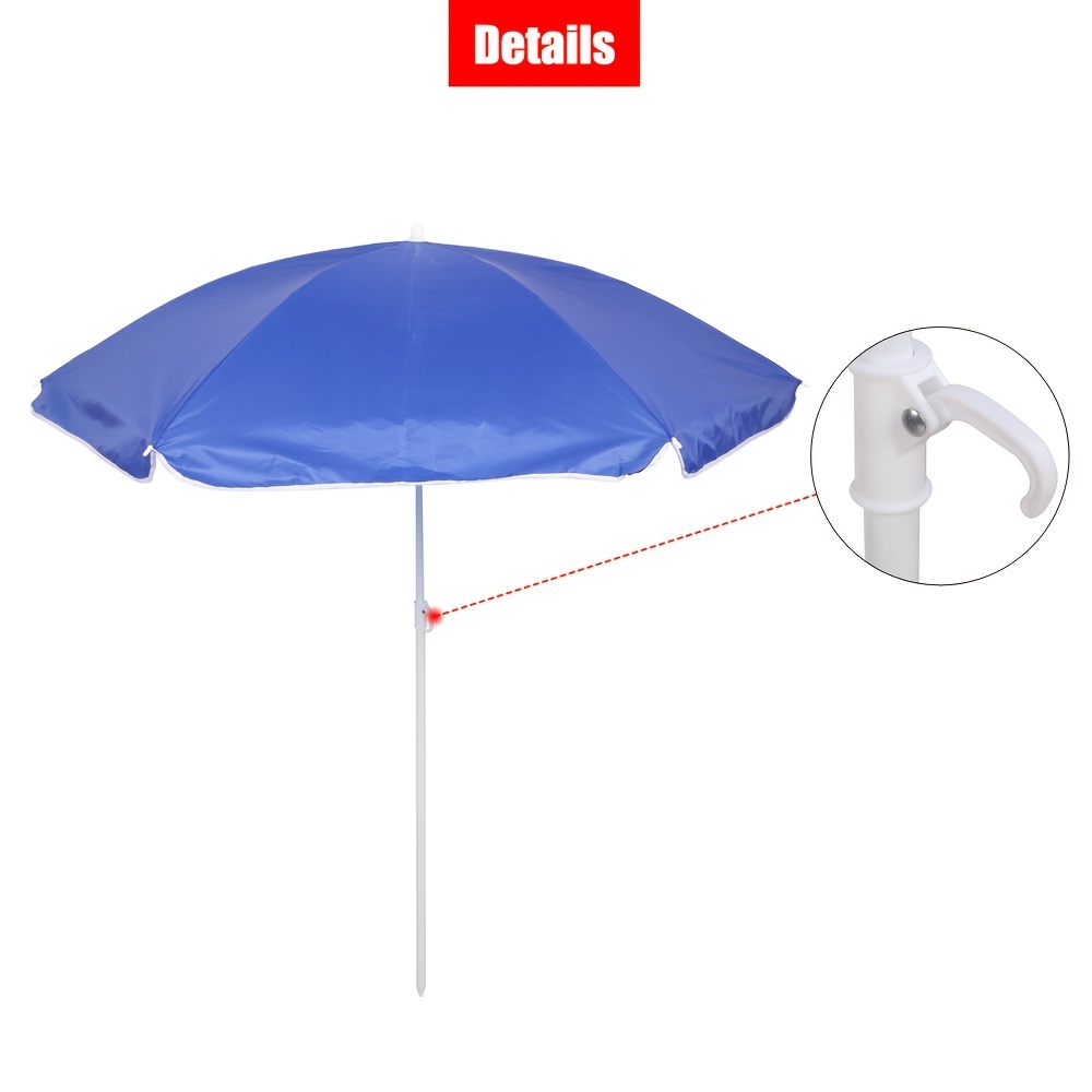[Portable Folding Chair] 2-Seat Portable Folding Chair with Removable Sun Umbrella | Outdoor Blue