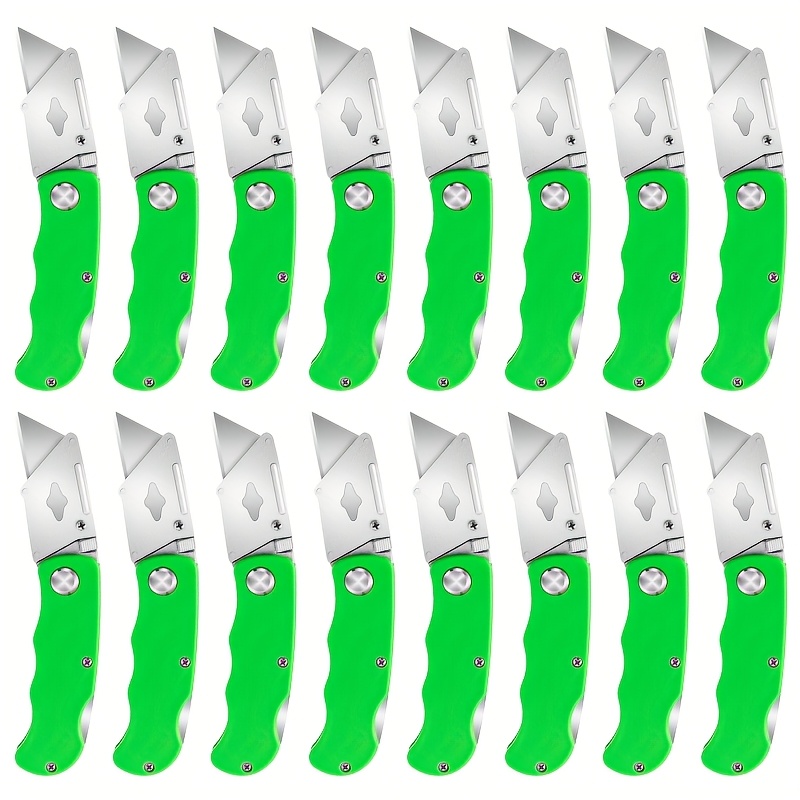 [Durable Utility Knife] 16 Pack Durable Folding Utility Knife | Yard Firm Pocket Knife, Box Cutters for Home, Office, Warehouse, Razor Knife, Box Knife, Box Opener, Small Box Cutter With Clip, Navajas De Trabajo