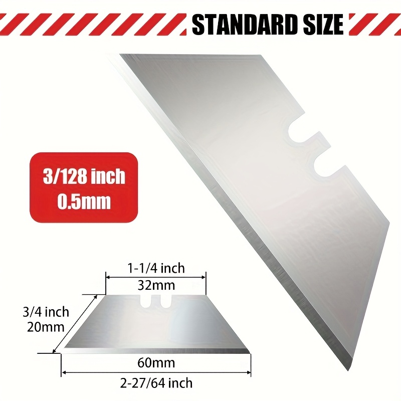 50/100/200/300pcs Utility Knife Blades - SK5 Steel Heavy Duty All-Purpose Blades with Ergonomic Handle, No-Tool Replacement for Box Cutting, Scraping Paint, Home, Office, Bathroom, Box Cutter for Cutting Boxes, Office Supplies, Sleek Metallic Finish, Durable Metal Blades