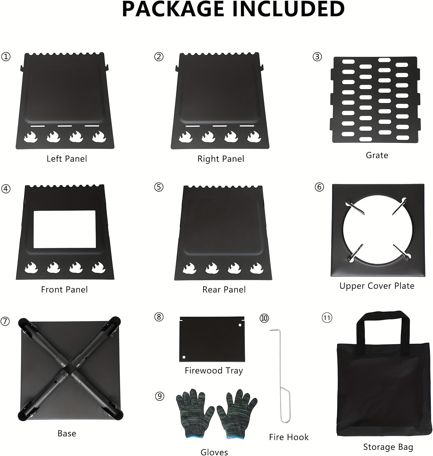 Essential Portable Campfire Stove - Heavy-Duty Outdoor Fire Stove with Vent and Sturdy Legs, Suitable for Camping, Hiking, Picnics, and BBQ - Compatible with Firewood/Charcoal, Wood Camp Stove