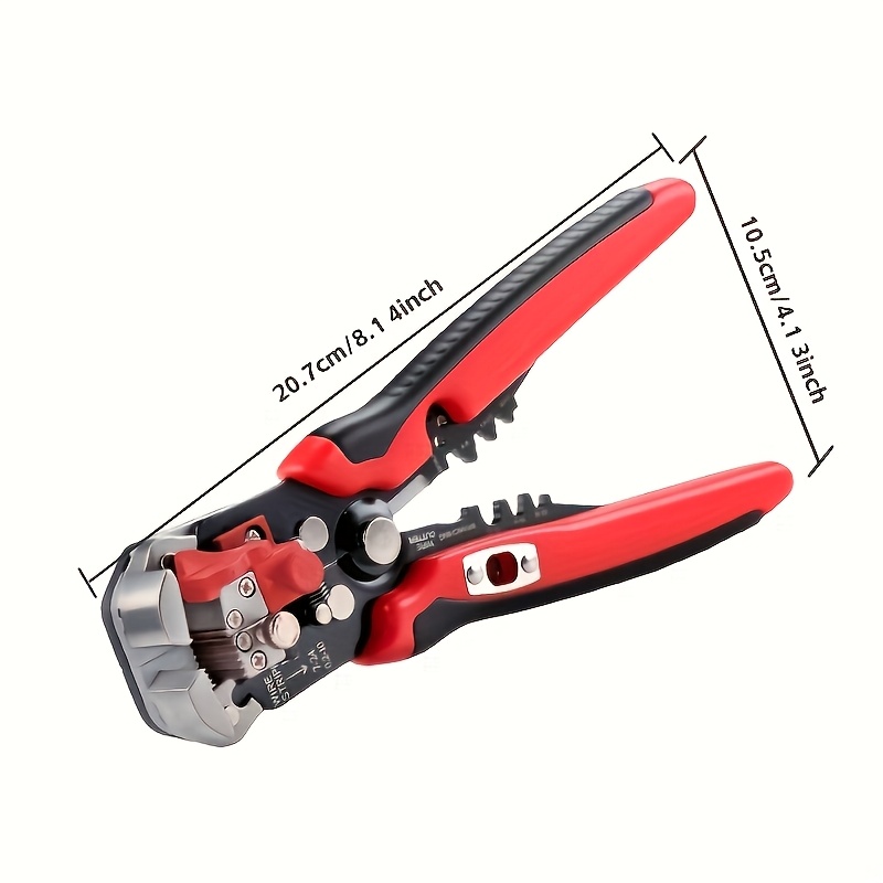 [Professional Wire Stripper] Yookey Professional Electrician Wire Stripper - 24-10AWG Range, Multi-Functional Cable Crimping Tool with Anti-Slip Grip, Quick Stripping & Cutting, Ergonomic Red & Black Design for Home Renovation, Appliance Repair, Automotive Maintenance, Wire Stripping Tool, Electrician Essentials, Sleek Hand Tool, Durable Construction, Voltage Tester, Electricians