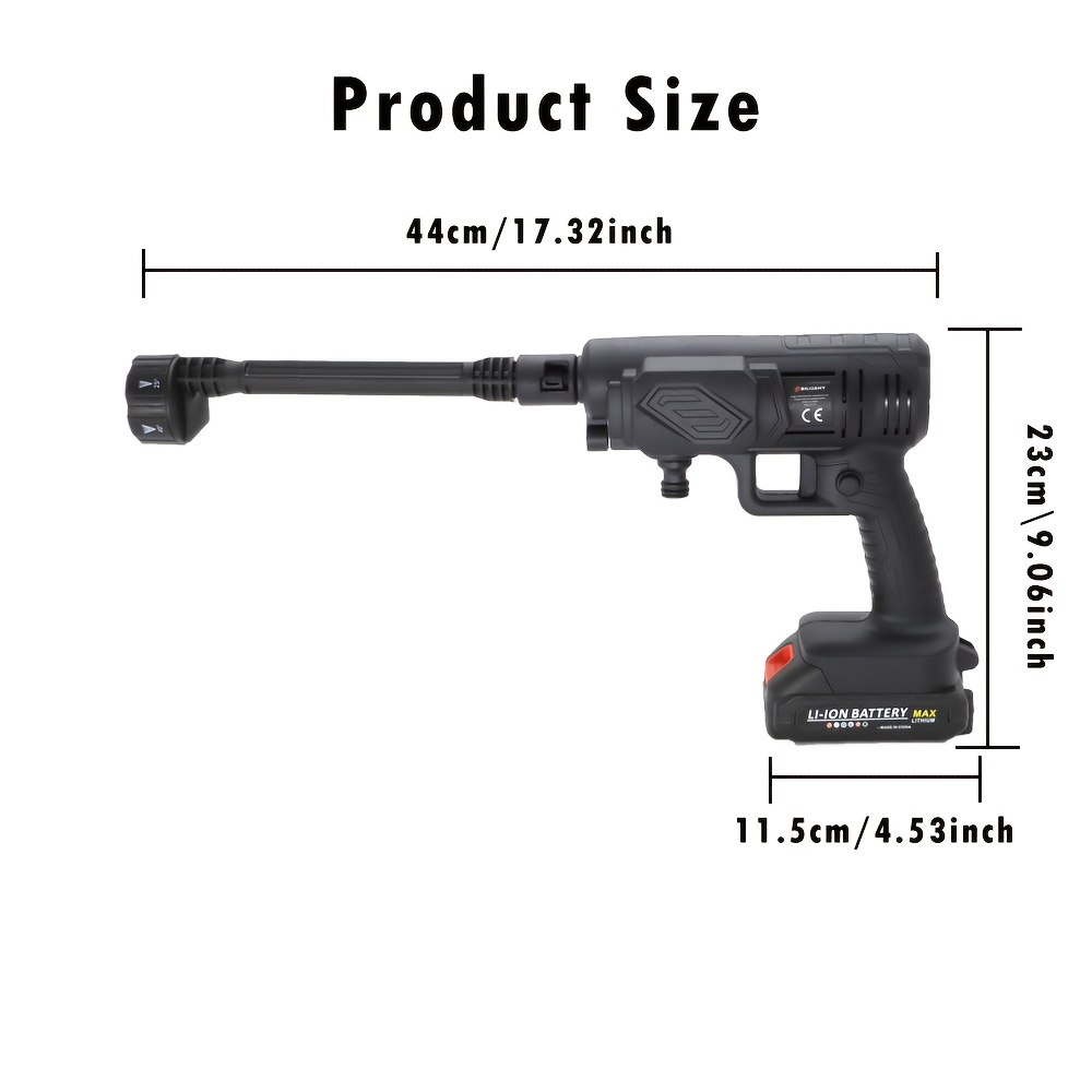 Cordless Pressure Washer, Car Washer - Portable, Rechargeable Electric Cleaning Tool With 4000 PSI Water Gun, Yard Firm Foam Cannon, 2 Rechargeable Batteries, Fast Charger For Easy Car Floor Washing, Exterior Cleaning, And Home And Garden Watering - Image 3