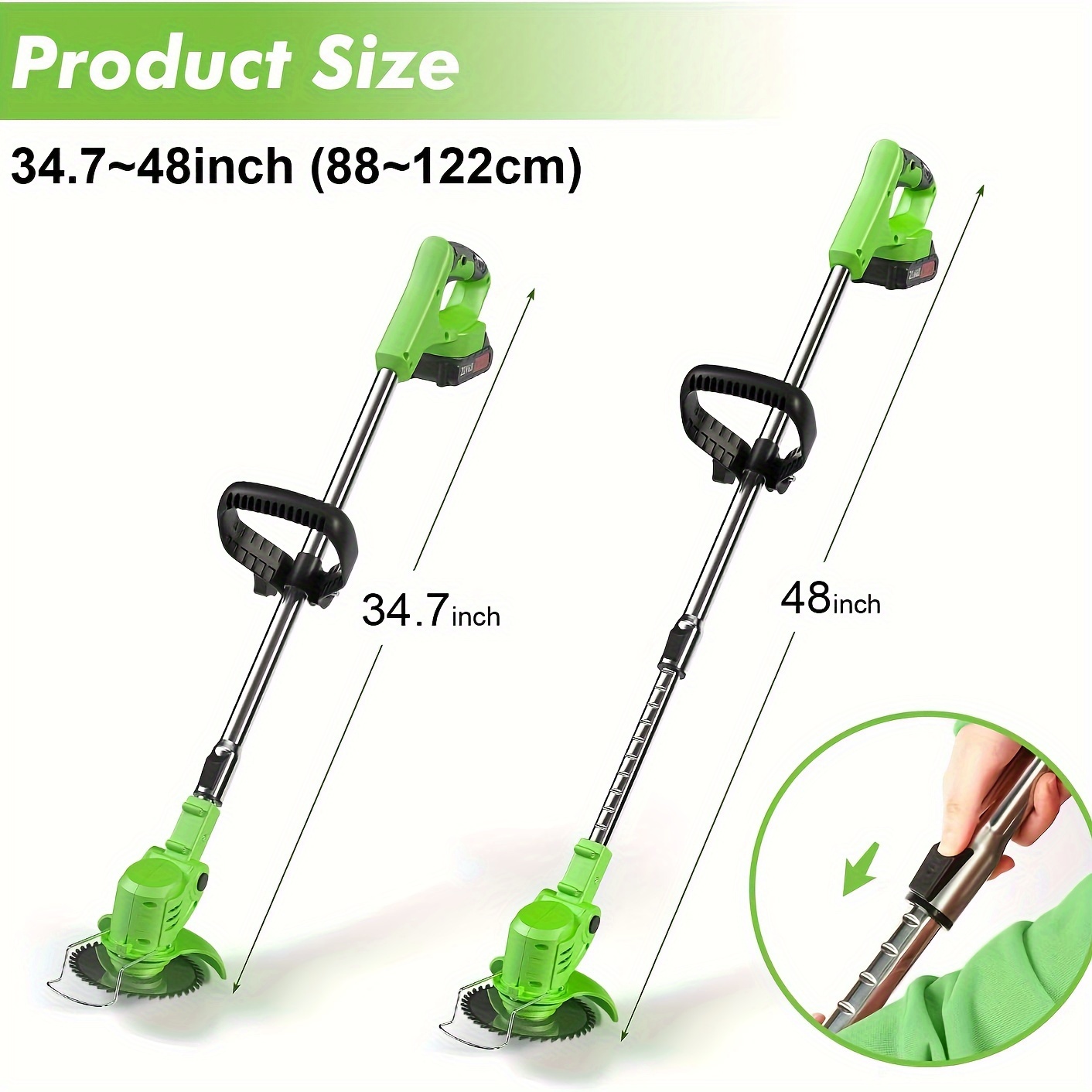 Weed Wacker 24V Brush Cutter Yard Firm, Electric Weed Wacker Cordless String Trimmer With 2 Batteries, Charger, 3 Types Blades, Weed Wacker Battery Powered, Lightweight Battery Weed Wacker - Image 2