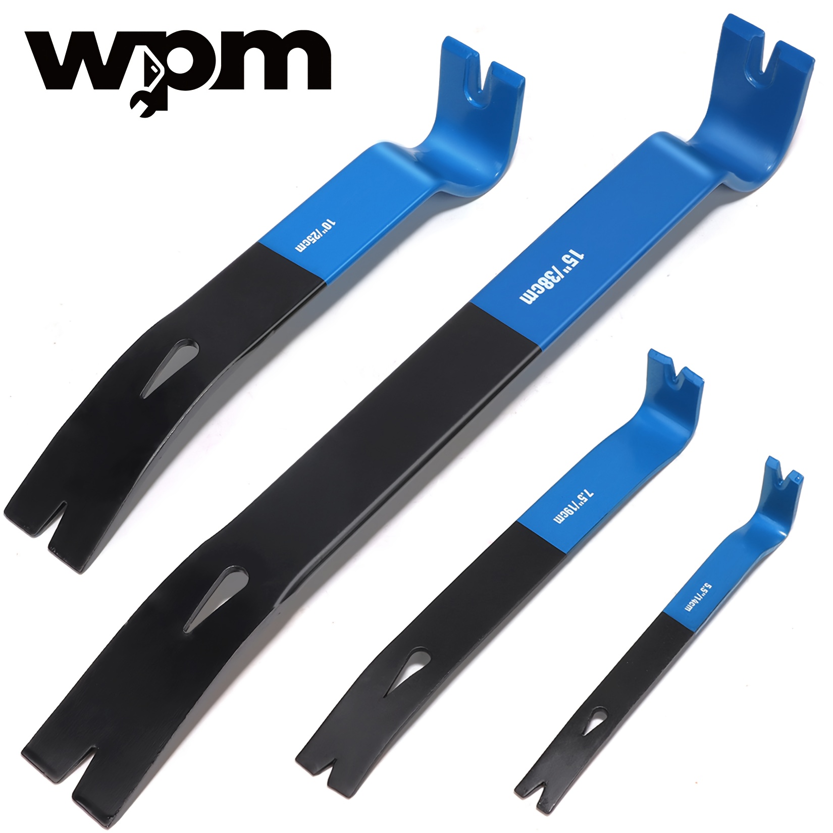 4pcs Flat Pry Bar Set -15" 10" 7.5" 5.5"- Heavy Duty & Yard Firm Mini Nail Puller Crowbar, Utility Claw Bar, Wonder Bar, High-Carbon Steel Flat Bar Tool for Home Remolding & Woodworking