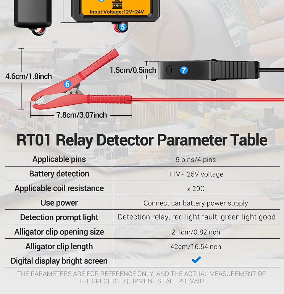 ANENG Automotive relay tester RT01 voltage detector digital display voltage battery 4/ 5-pin relay  12V-24V automotive battery inspection integrated design diagnostic tools No battery, Electrical Testing Tool, Easytouse Tool, Handheld Device, Durable Construction, Precision Instrument, Repair Professionals, Diy Enthusiasts