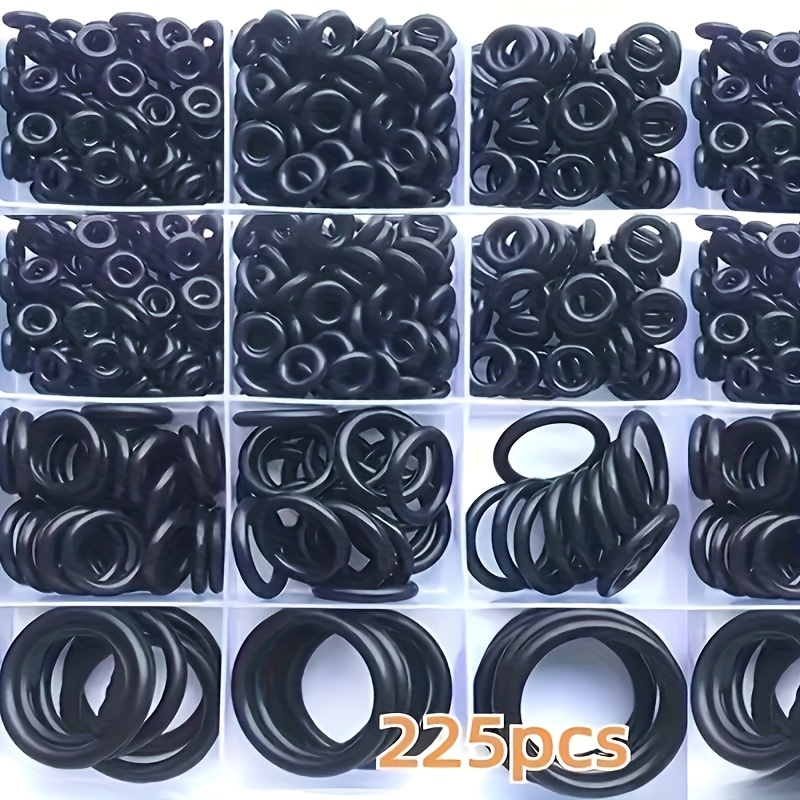 [Nitrile Rubber O-Ring Set] 225pcs Nitrile Rubber O-Ring Yard Firm Set - High Pressure Seals, Heat & Oil Resistant, Suitable for Home Decorations, Plumbing, Air & Gas Seals