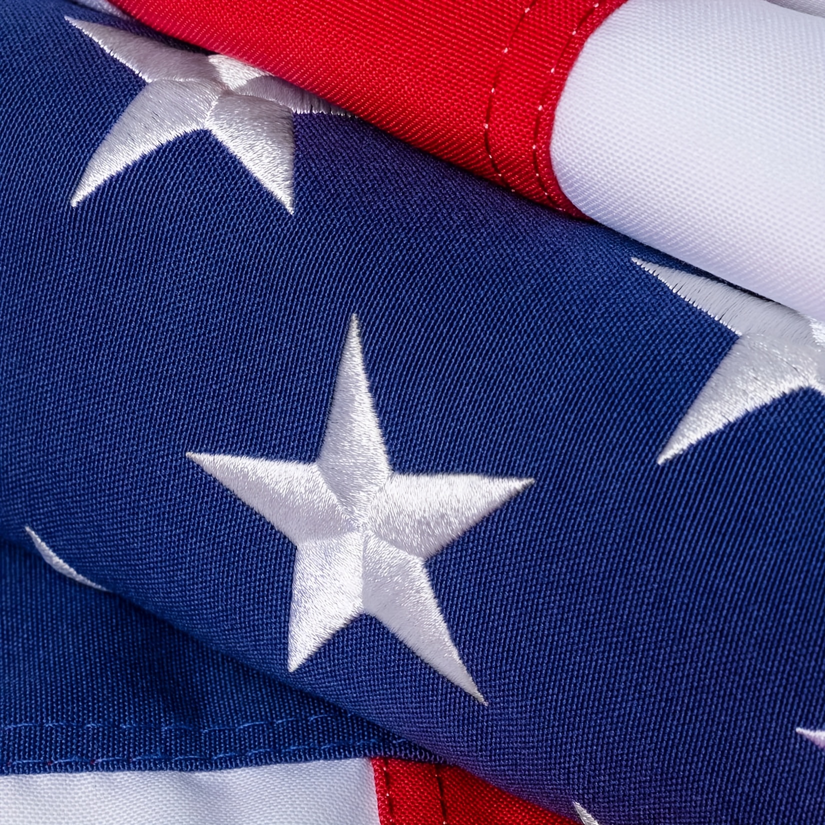 One Embroidered American Flag, USA Flag, Double-Stitched Spliced Embroidered Flag, Outdoor Heavy-Duty Flag, 4*6FT Heavy-Duty Nylon Flag, 190T Material, with Brass Grommets, Yard Firm Four-Row Reinforced Hem, Fade-Resistant, Weatherproof, UV-Resistant