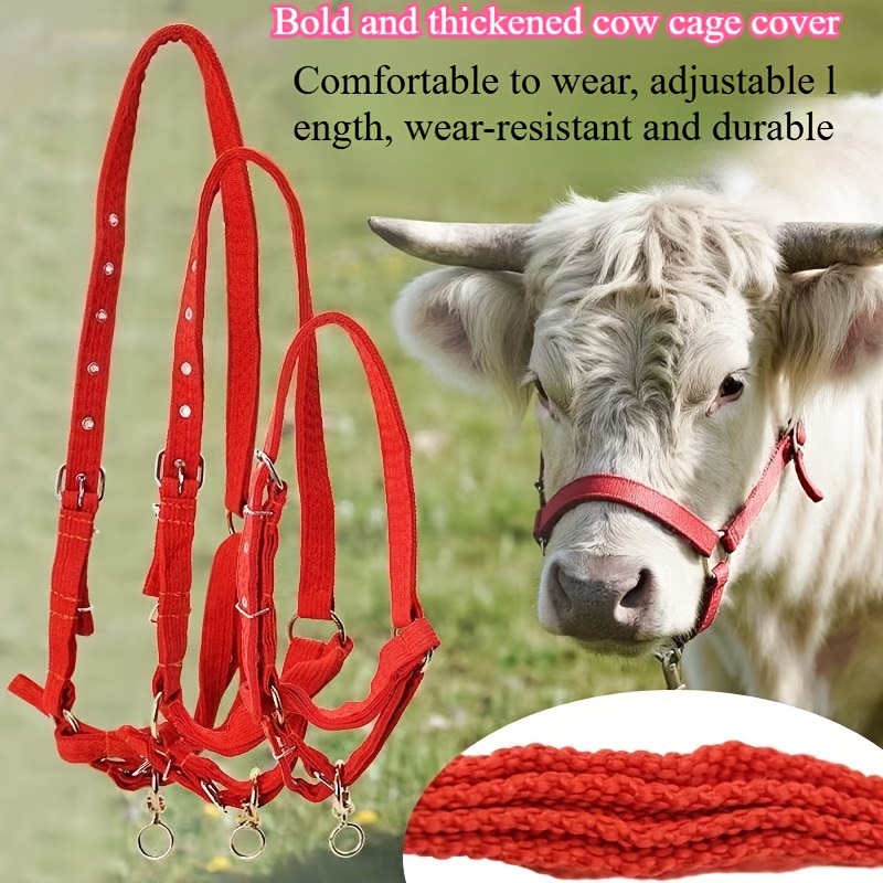 Durable Nylon Livestock Halter with Yard Firm Adjustable Buckle, Designed for Heavy-Duty Use, Suitable for Cattle, Horses, and Donkeys, Ideal for Farming, Cattle Handling, and Livestock Management