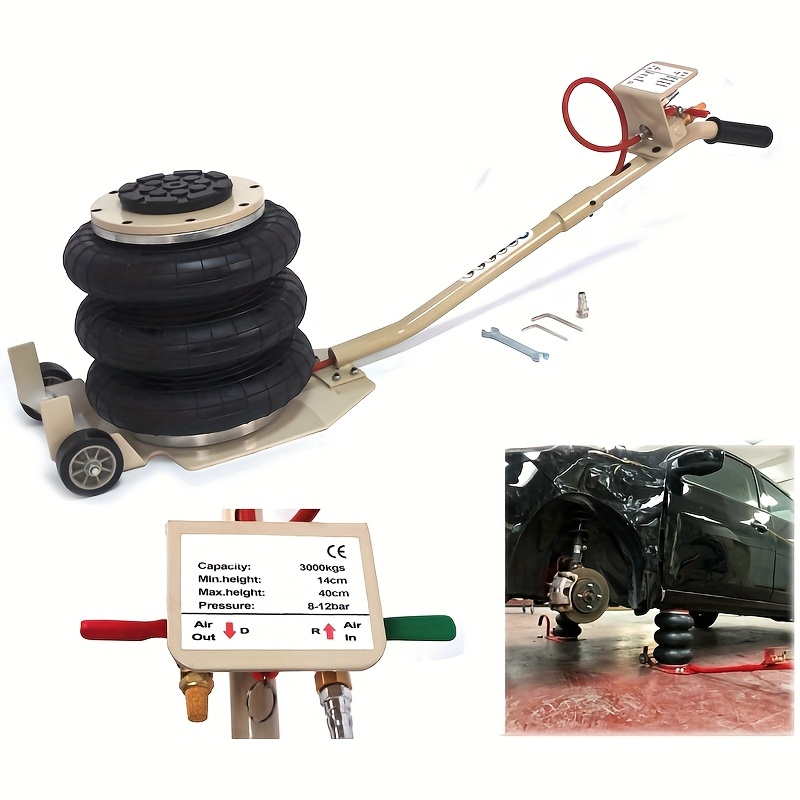 3 Ton/ 6600LBS Auto Shop Tire Shop Triple Bag Air Go Jack 6600 LBS Yard Firm Quick Lift Heavy Duty Jackng Pneumatic Jack Camel