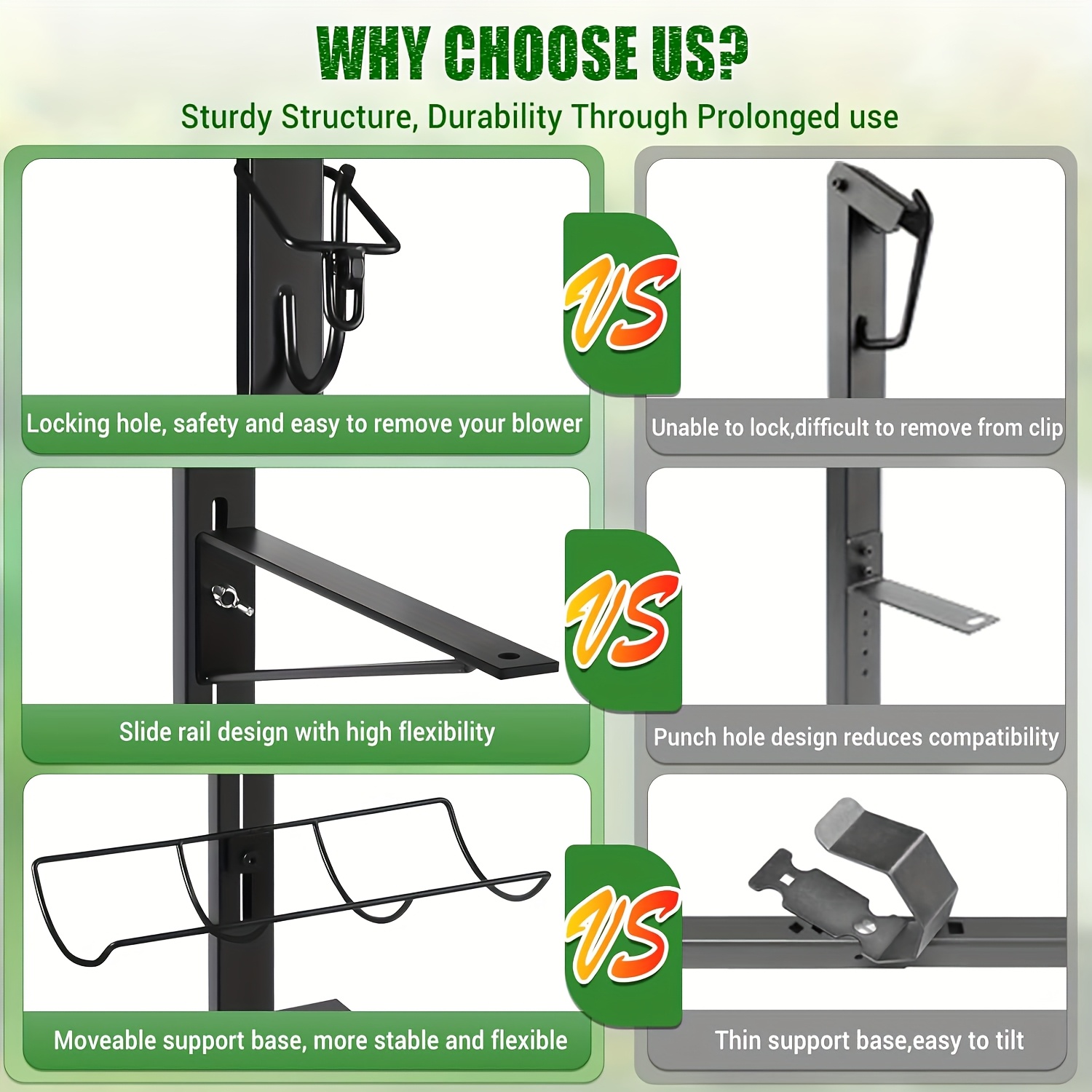 Backpack Blower Rack For Trailer, Yard Firm Steel Leaf Backpack Blower Holder For Open And Enclosed Lawn Landscape Trailer Truck, Height Adjustable Holding Base Fit 16"-25" Blowers - Image 5