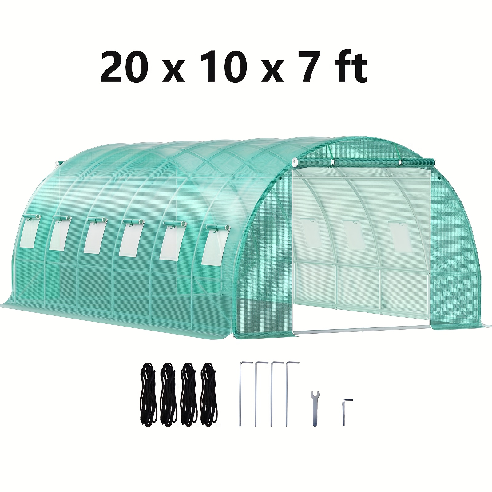 Green Dome Tunnel Greenhouse Measuring 10×7×7 Ft, Non-Electric And Without Plugs.