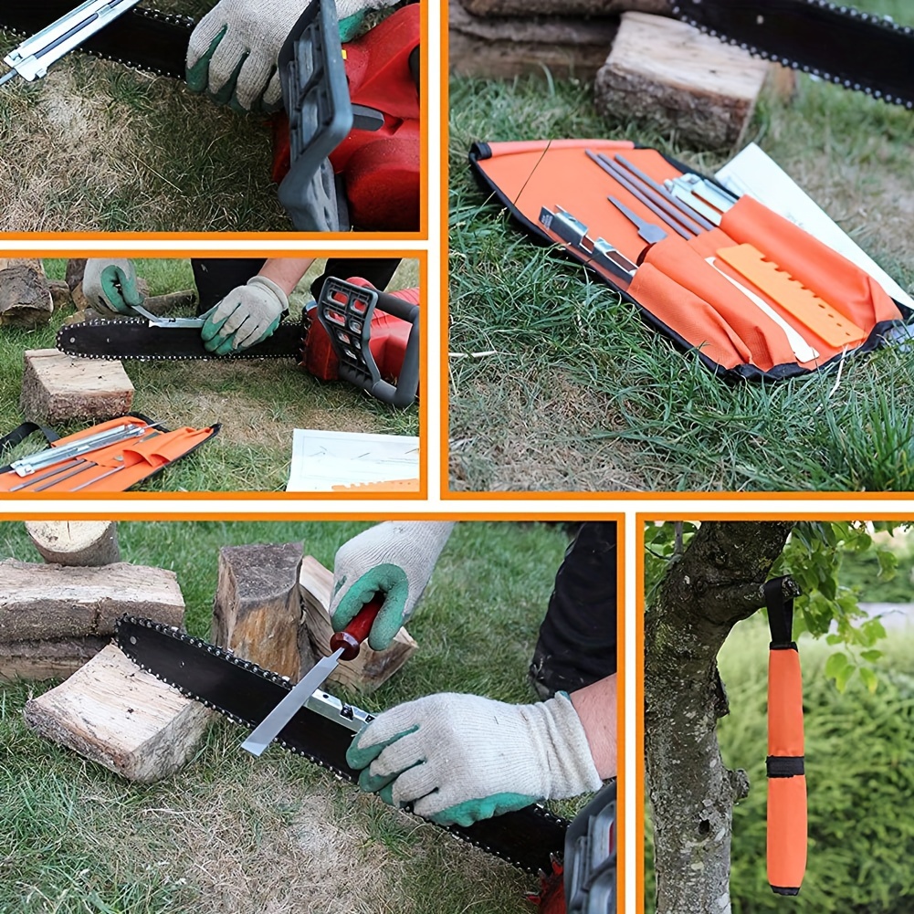 SHDY Professional Chain Saw File Set - American Style Bench Files, Non-Electric Manual Chainsaw Sharpening Tool Kit with Carrying Case - For Chainsaw Maintenance - Suitable for Professionals & DIY Enthusiasts - Ideal Gift for Woodworkers & Outdoor Enthusiasts