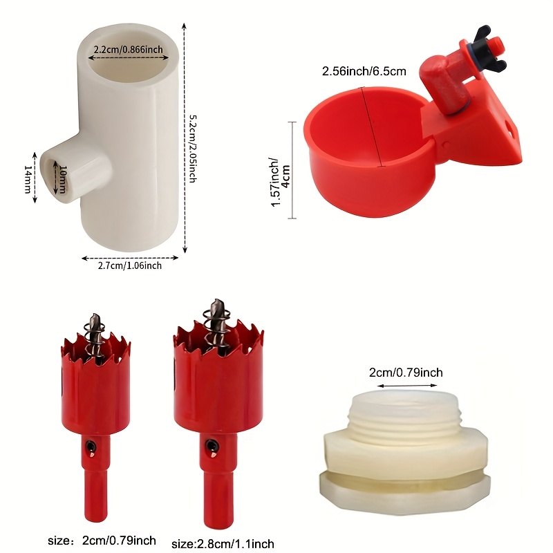 Automatic Chicken Water Cups, Chicken Water Feeder, Complete Set Pipeline Automatic Chicken Waterer System for Chick Duck Quail