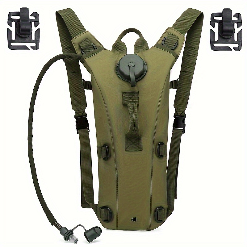 WUIING Outdoor Hiking Hydration Backpack with 2 Water Bladders, Adjustable Padded Straps, Multiple Compartments & Ergonomic Design for Long-Distance Trekking, Camping, Hiking - Green, Hiking Backpack, Hiking Essentials, Adjustable Backpack, Secure Zipper Compartments